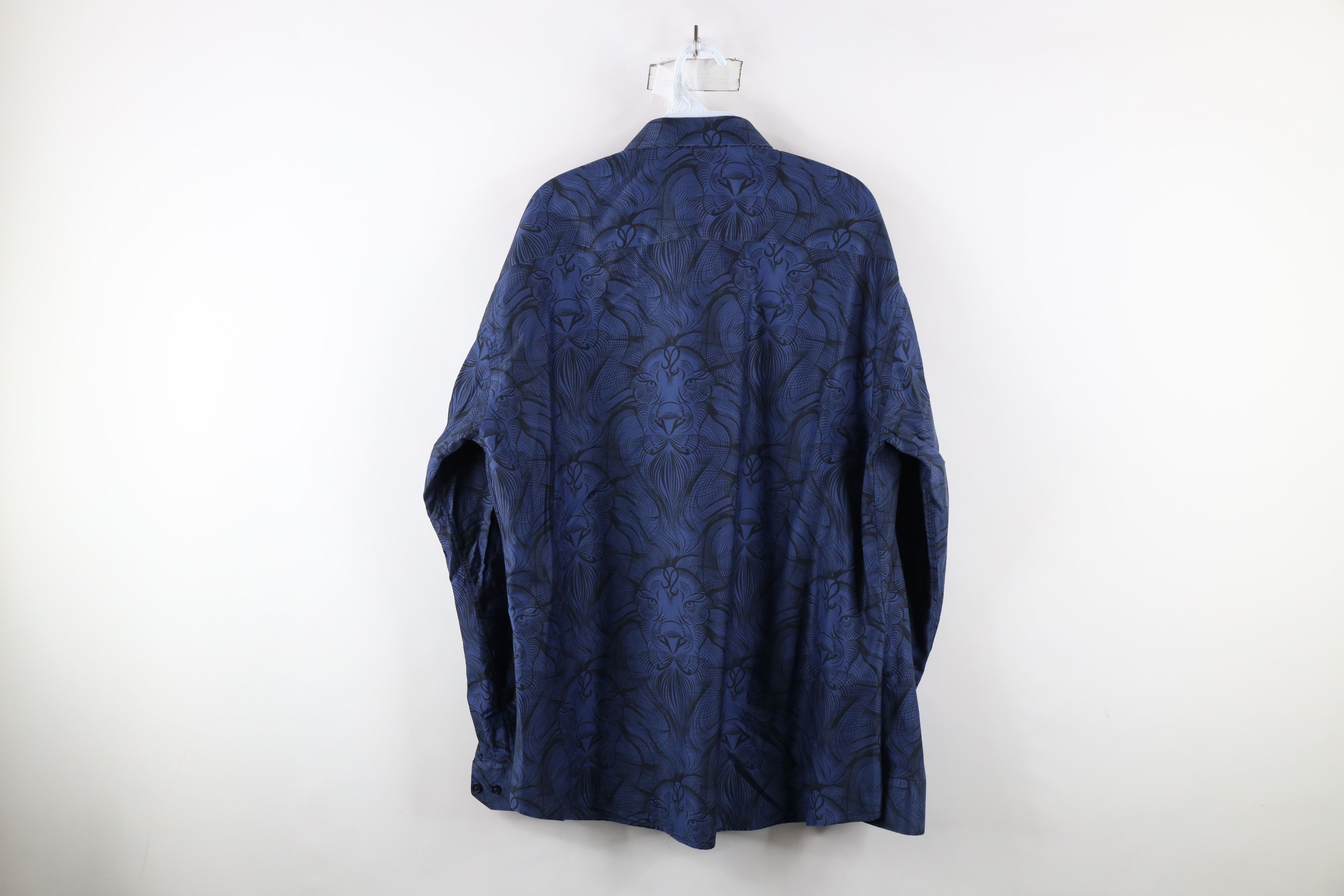 Maceoo × Vintage Maceoo Lion All Over Print Collared Button Shirt Italy Size US XXL / EU 58 / 5 - 11 Thumbnail