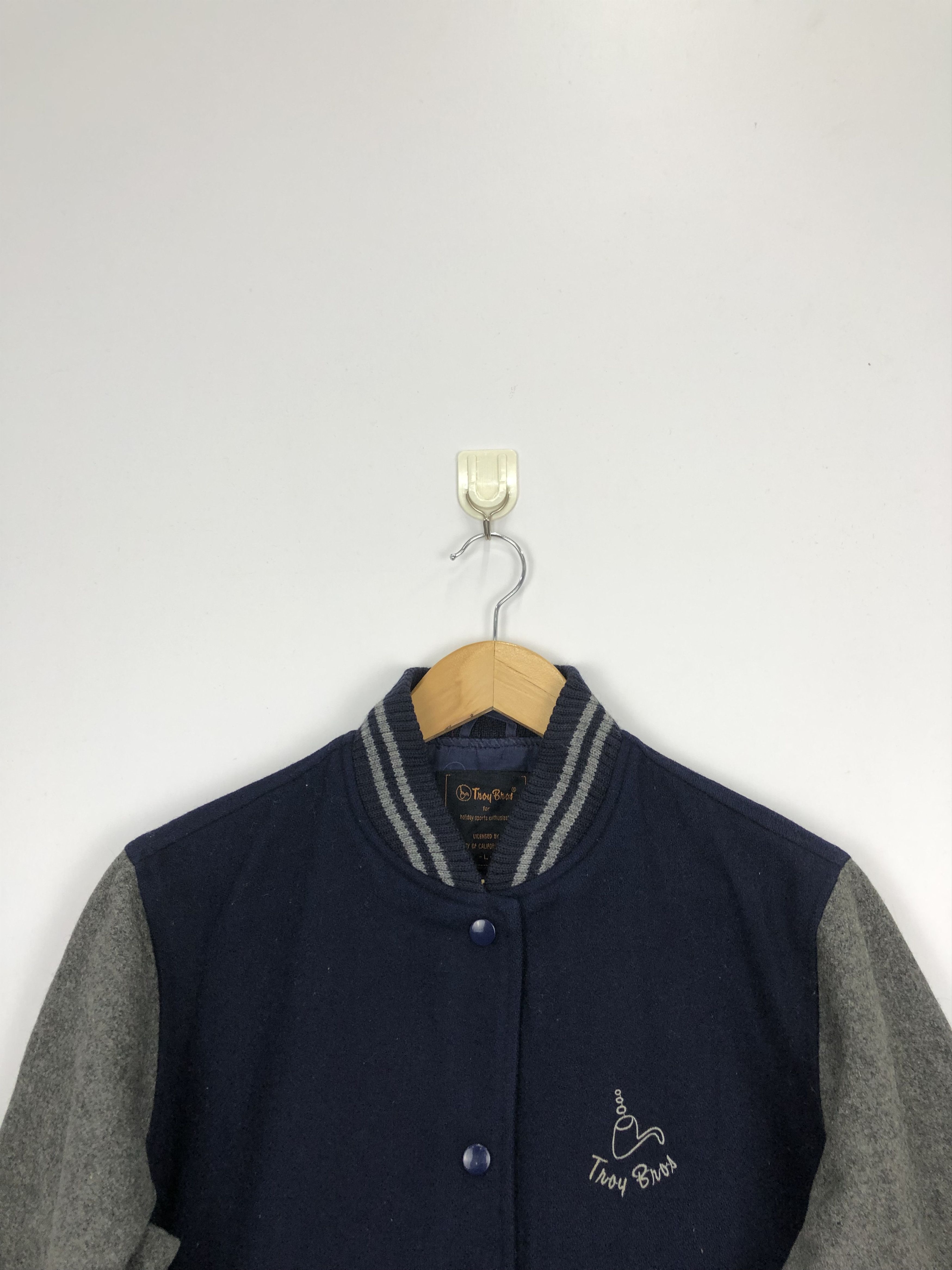 Vintage Vintage 90s Troy Bros Wool Varsity Jacket V0329 Size US L / EU 52-54 / 3 - 2 Thumbnail