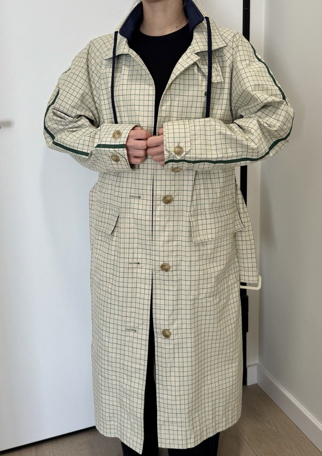 Lacoste Lacoste Trench Coat Jacket Womens Checked size 38 Size XS / US 0-2 / IT 36-38 - 15 Thumbnail