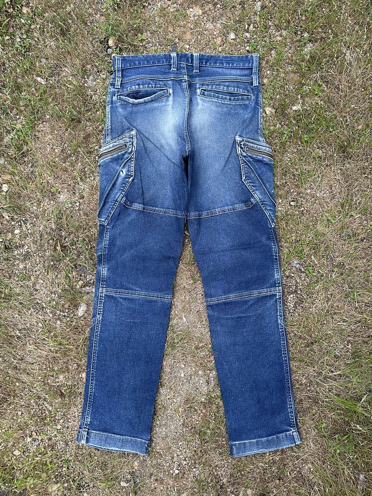 Japanese Brand BIKER DENIM TS DESIGN JEANS STRETCHABLE DOUBLE KNEE PANTS Size US 29 - 9 Thumbnail