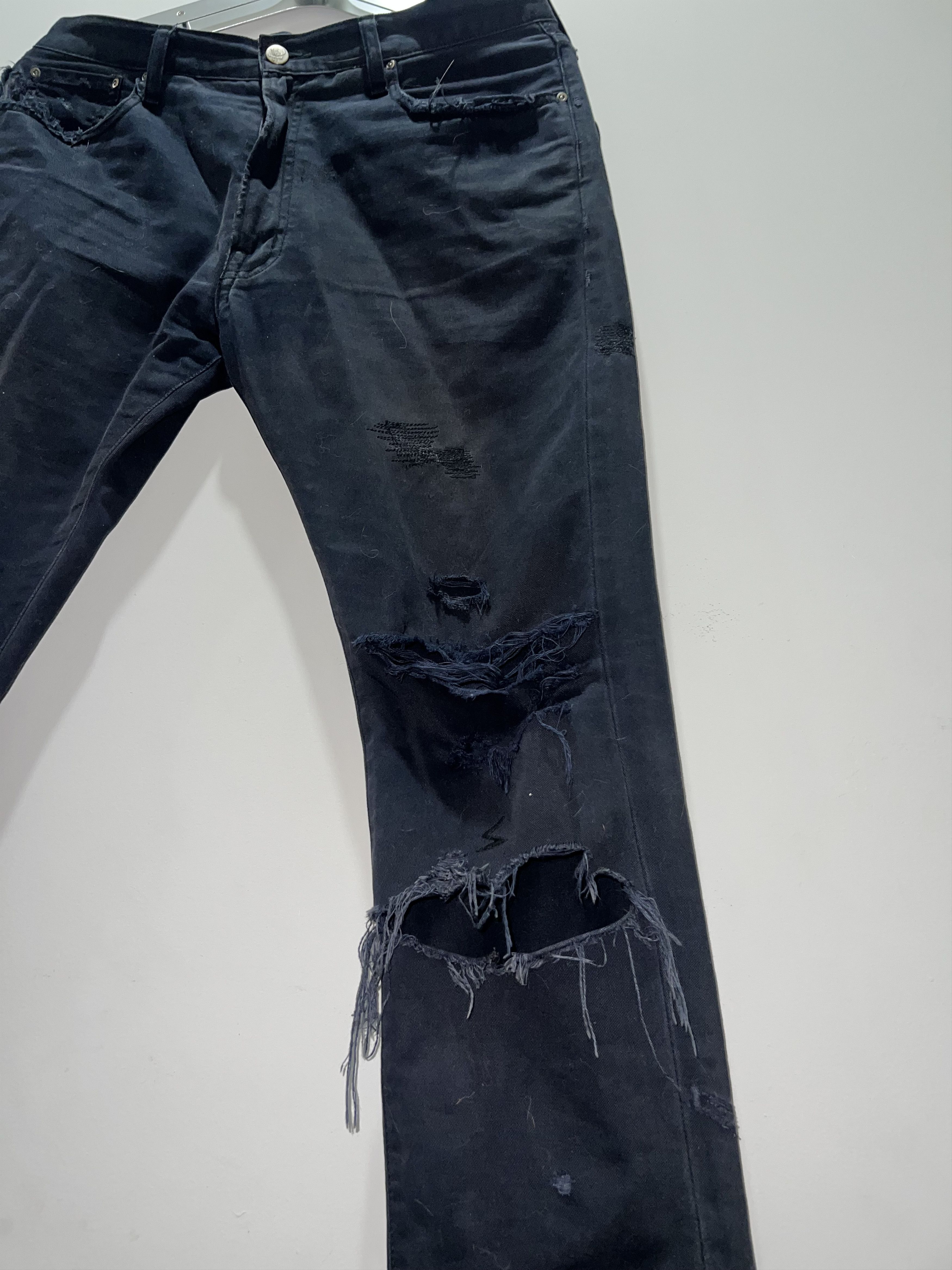 Undercover SS05 Graffiti Patch Distressed Dark Navy Twill Jeans Size US 32 / EU 48 - 6 Thumbnail