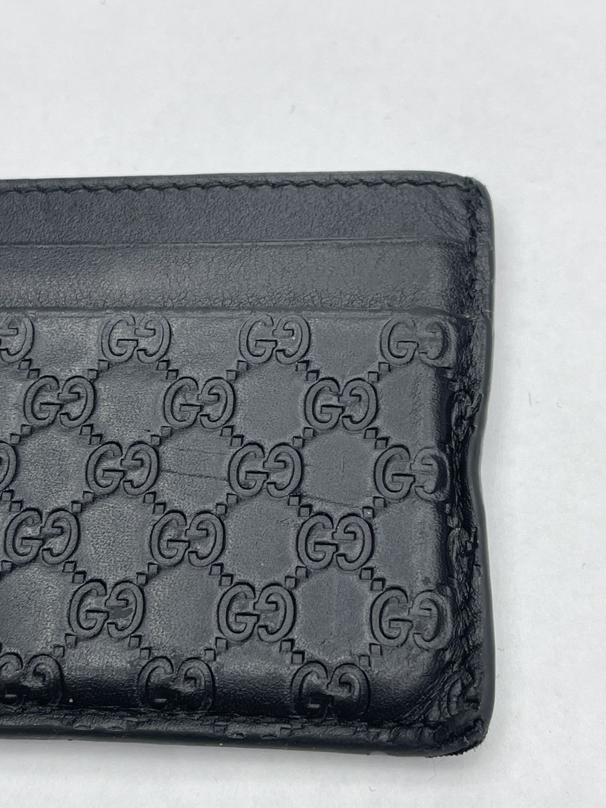 Gucci Gucci Micro Guccissima Black Card Holder Size ONE SIZE - 4 Thumbnail