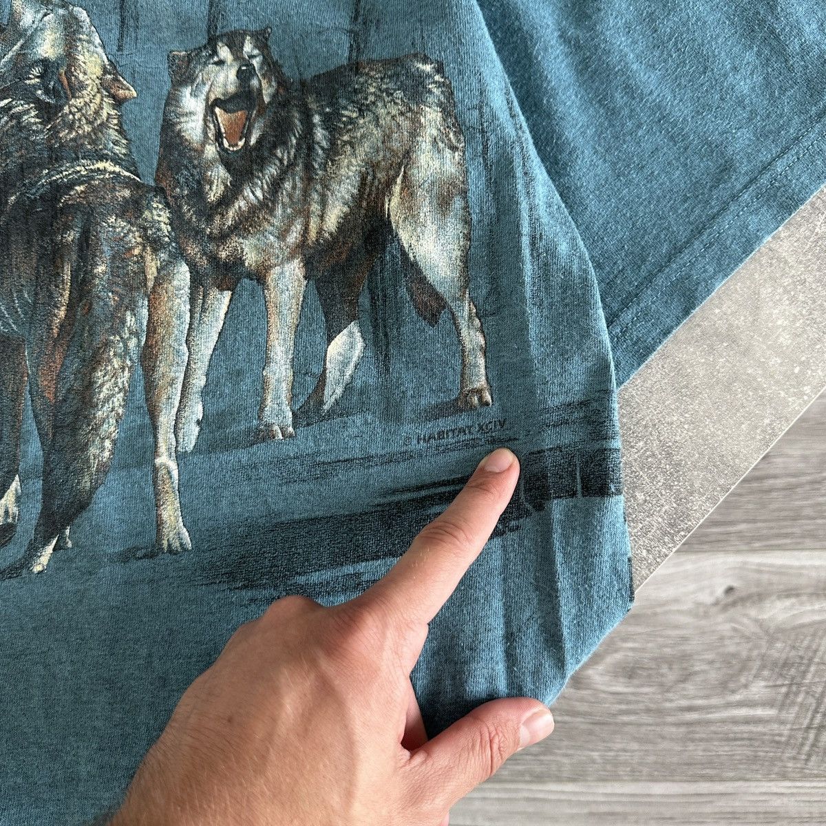Habitat Vintage 90s Habitat Wolf Pride tee AOP Animals y2k rare og Size US XL / EU 56 / 4 - 6 Thumbnail