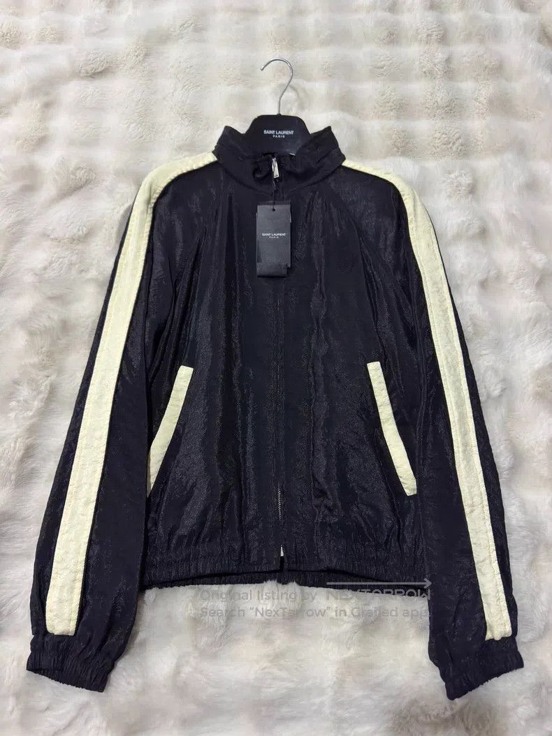 Saint Laurent Paris Saint Laurent Paris Black and White Pleated Jacket Size US M / EU 48-50 / 2 - 1 Thumbnail