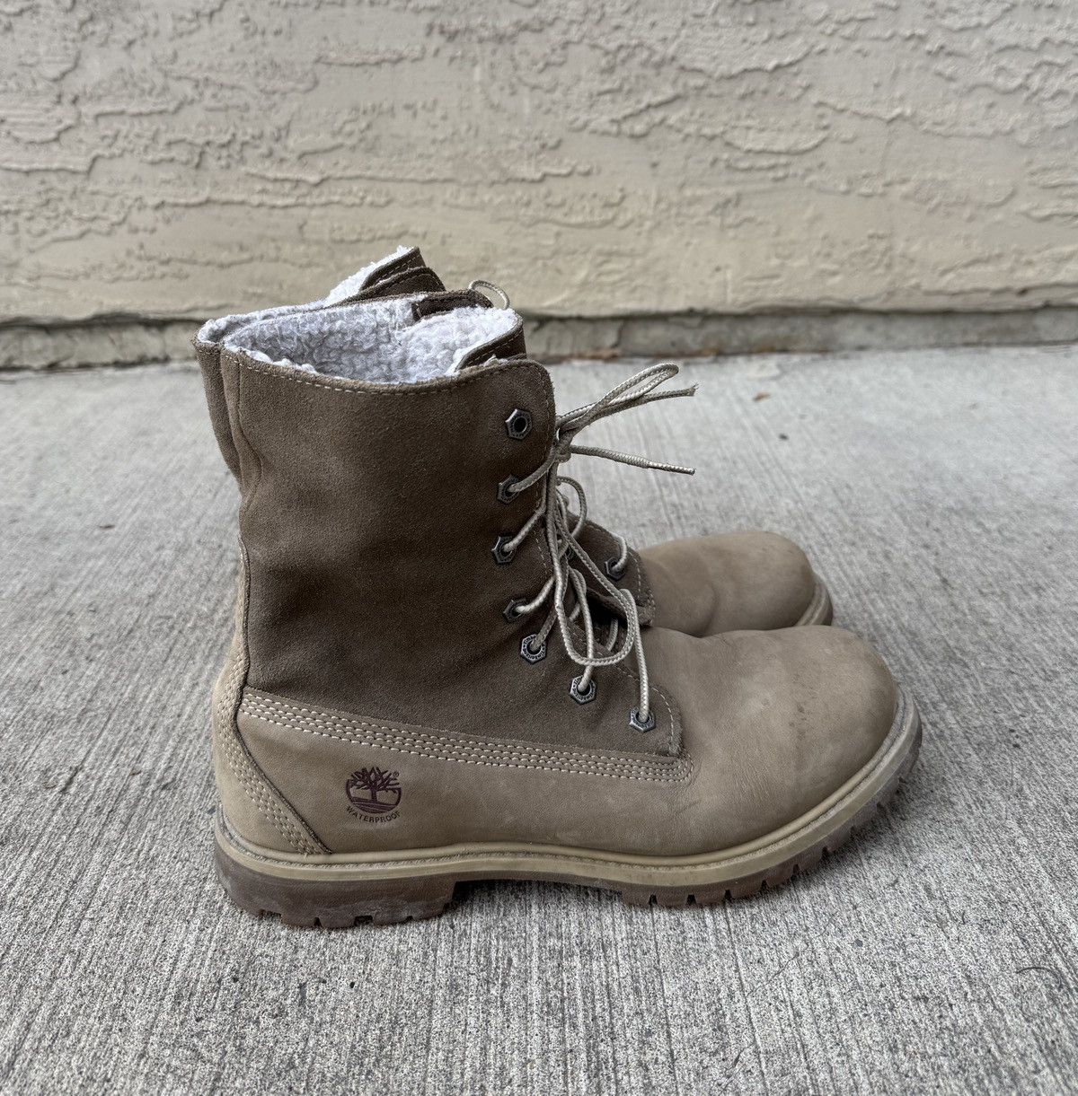 Timberland TIMBERLAND “TAUPE” ROLL-TOP WATERPROOF COMBAT BOOTS Size US 9 / IT 39 - 1 Thumbnail