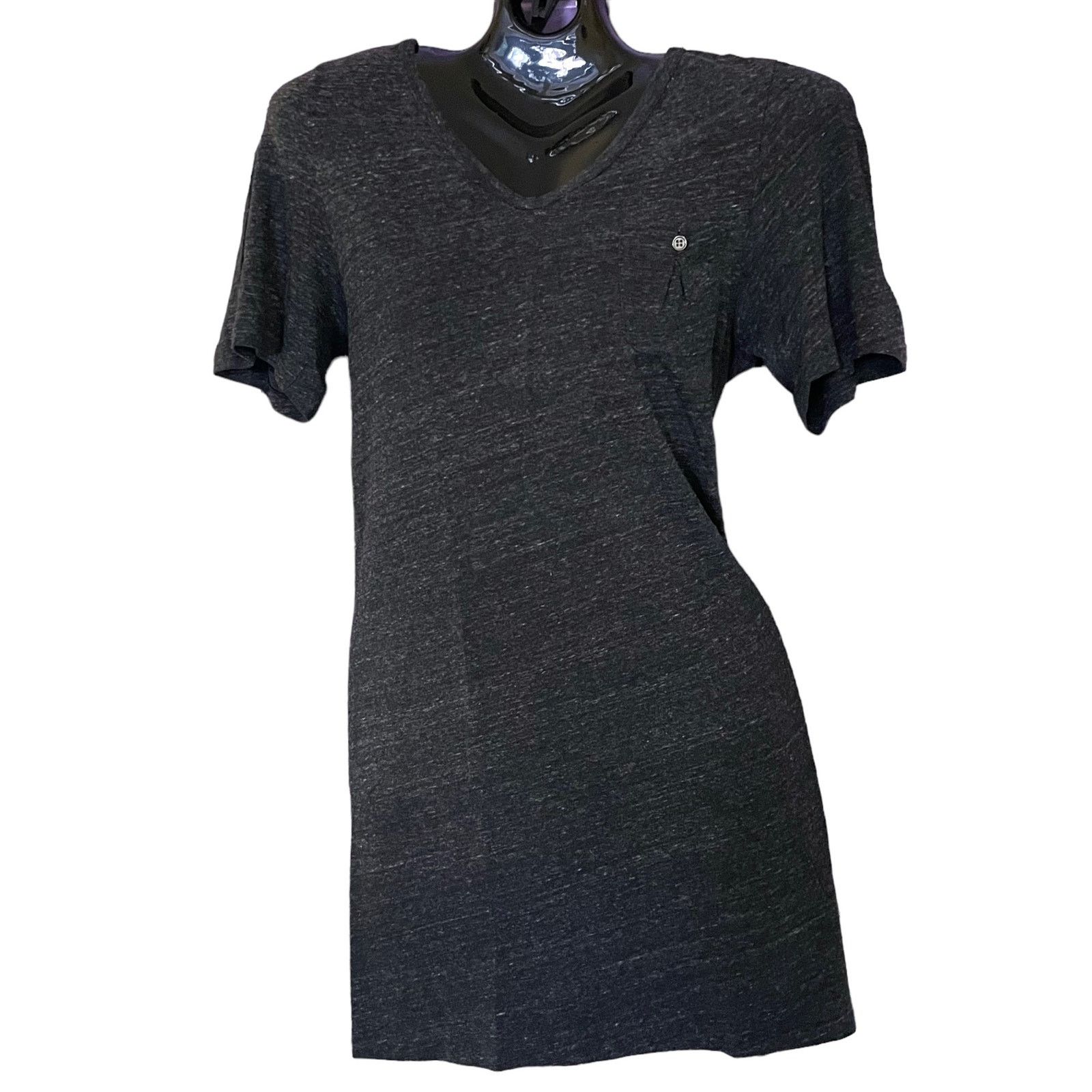 James Perse James Perse Heather Black Scoop V-Neck T-Shirt Dress Size S / US 4 / IT 40 - 1 Thumbnail