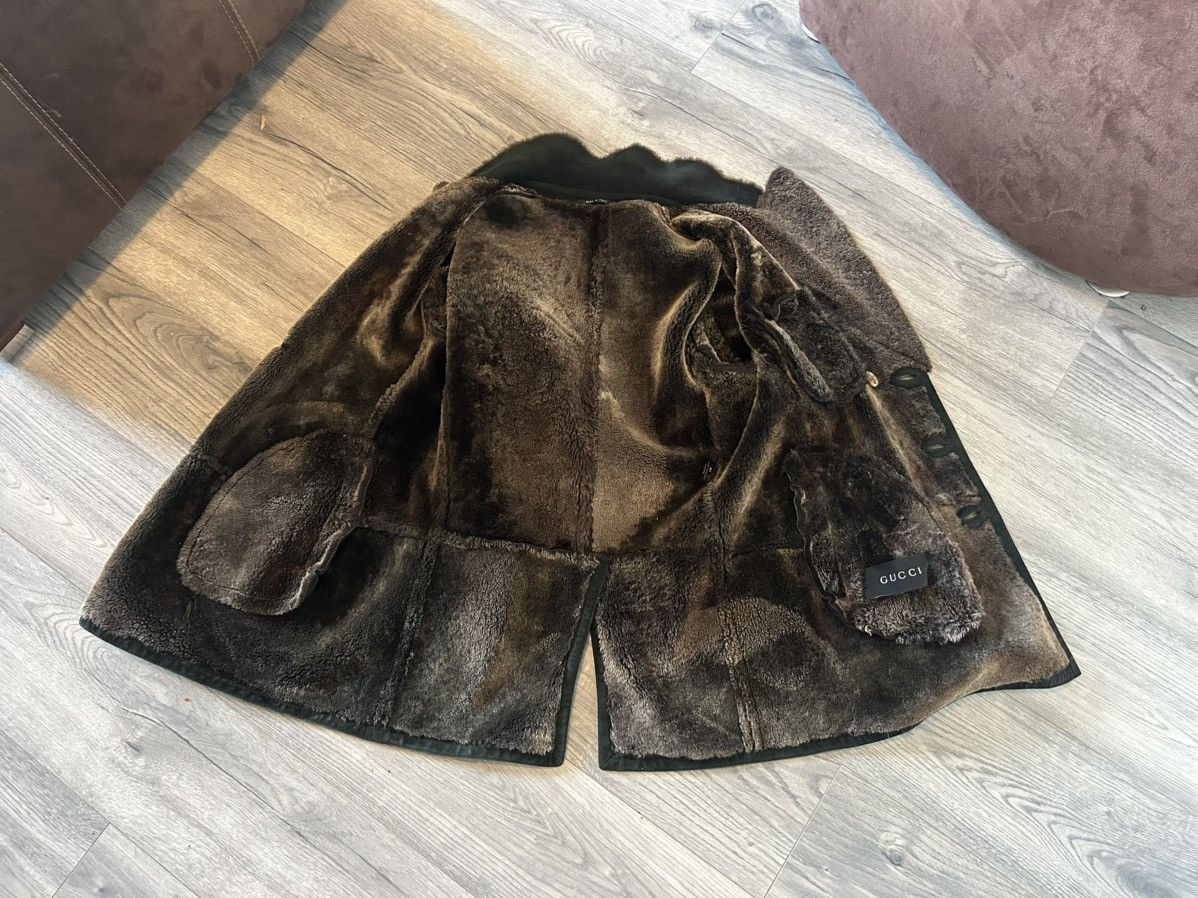 Gucci × Tom Ford Gucci Shearling-Lined Dark Green Suede Peacoat Size US M / EU 48-50 / 2 - 7 Thumbnail