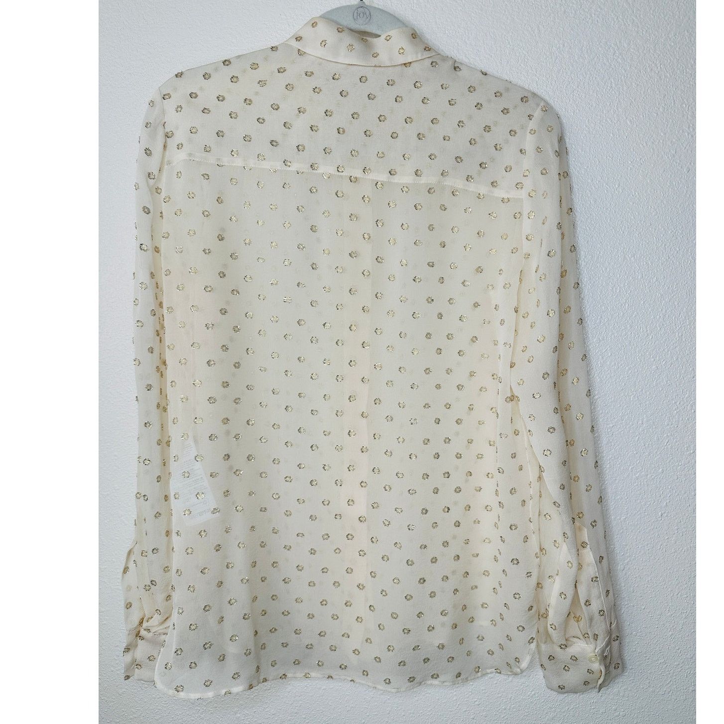Stella McCartney Stella McCartney Cream Gold Polka Dot Button Blouse 44 / L Size L / US 10 / IT 46 - 11 Thumbnail