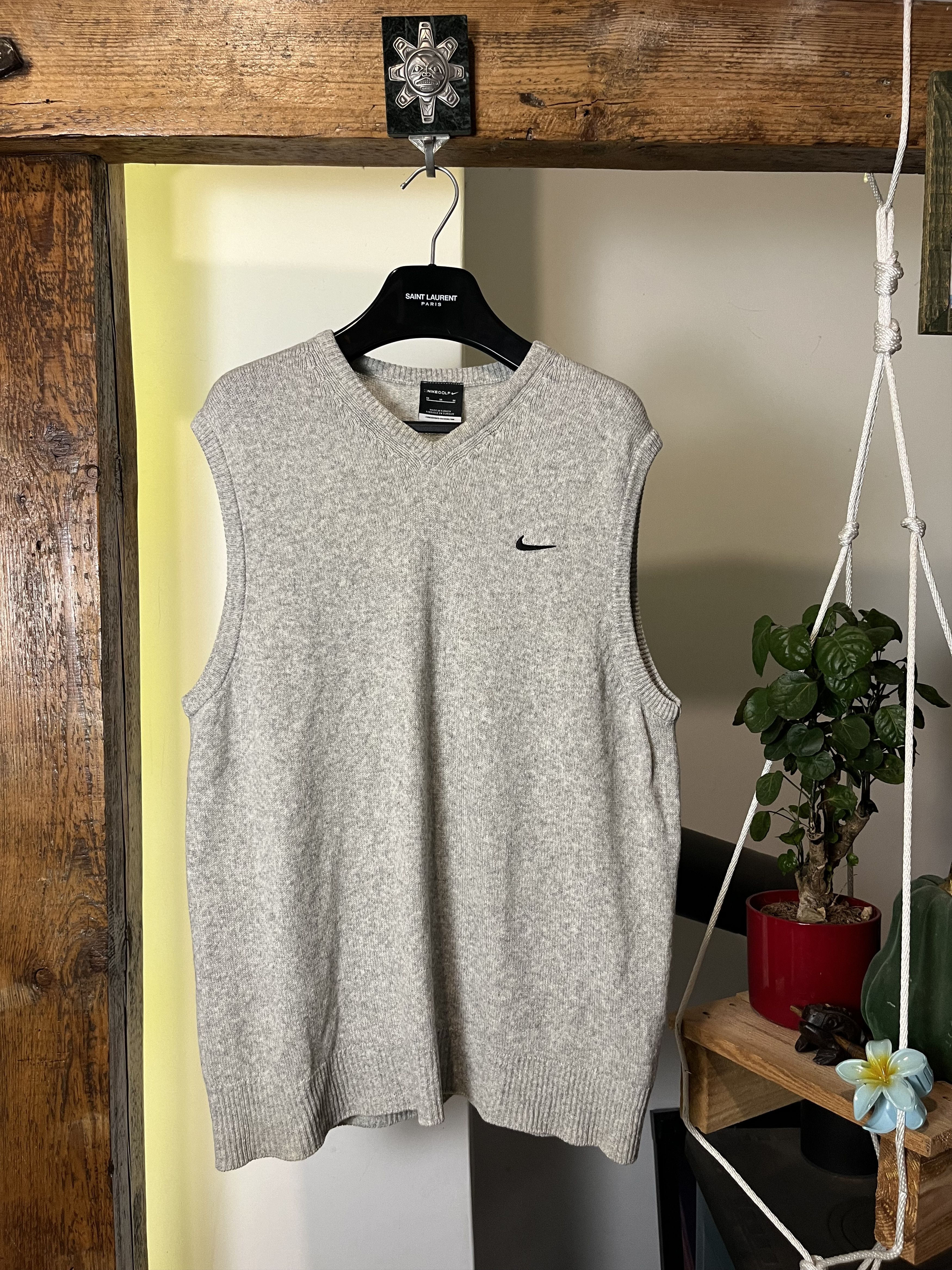Nike × Vintage 90s Nike Golf Swoosh Wool Vest Knitwear Size US M / EU 48-50 / 2 - 1 Thumbnail