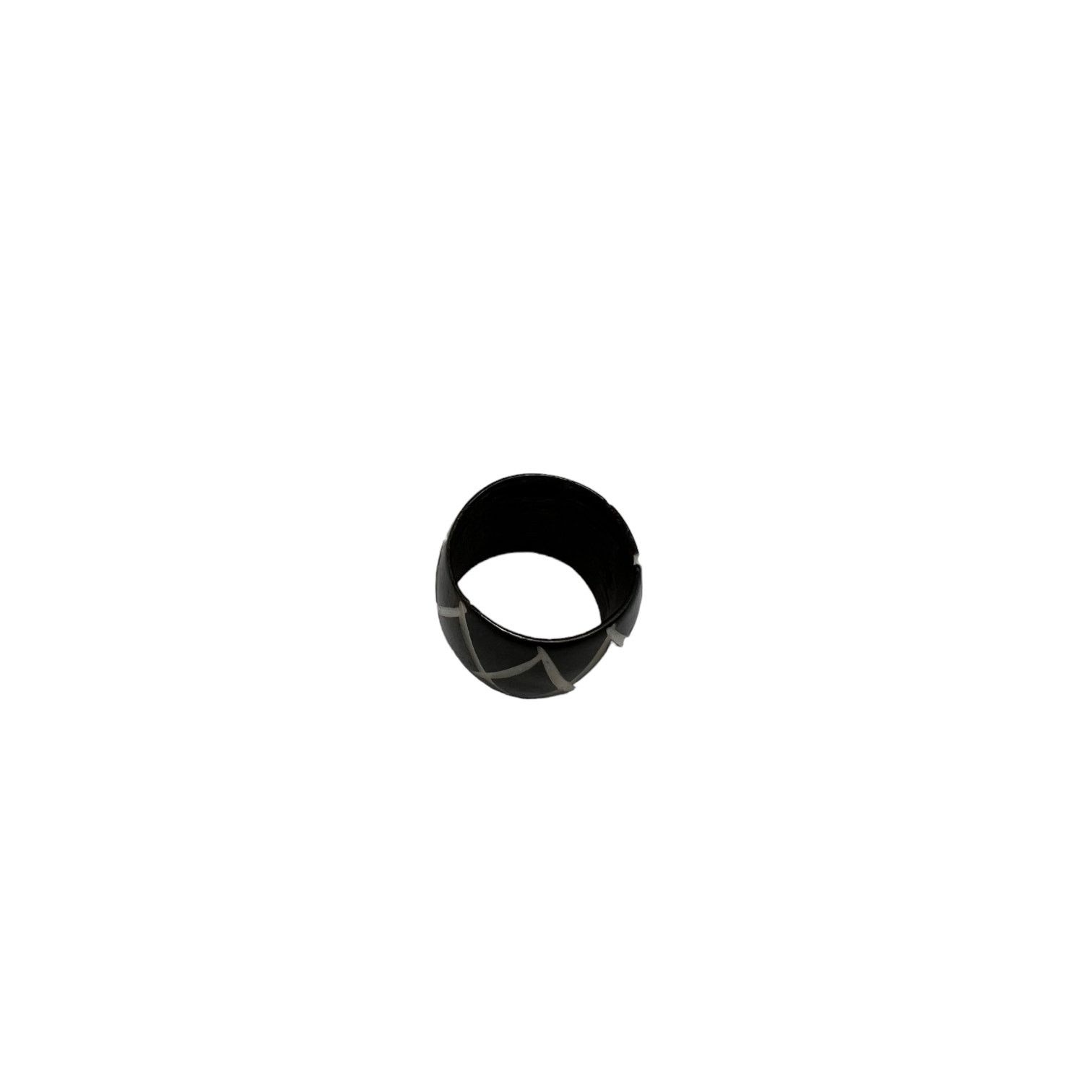 Handmade Ring Cross Hatch Pattern Dark Stained Wood Size 5.5 Size ONE SIZE - 2 Thumbnail