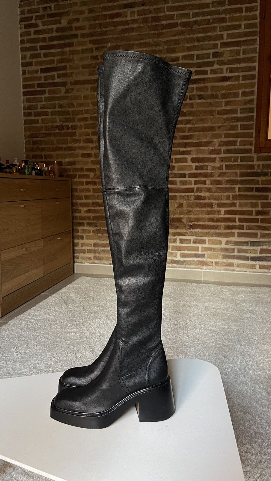 Maje Maje Black Leather Knee High Boots Size 38 Size US 8 / IT 38 - 1 Thumbnail