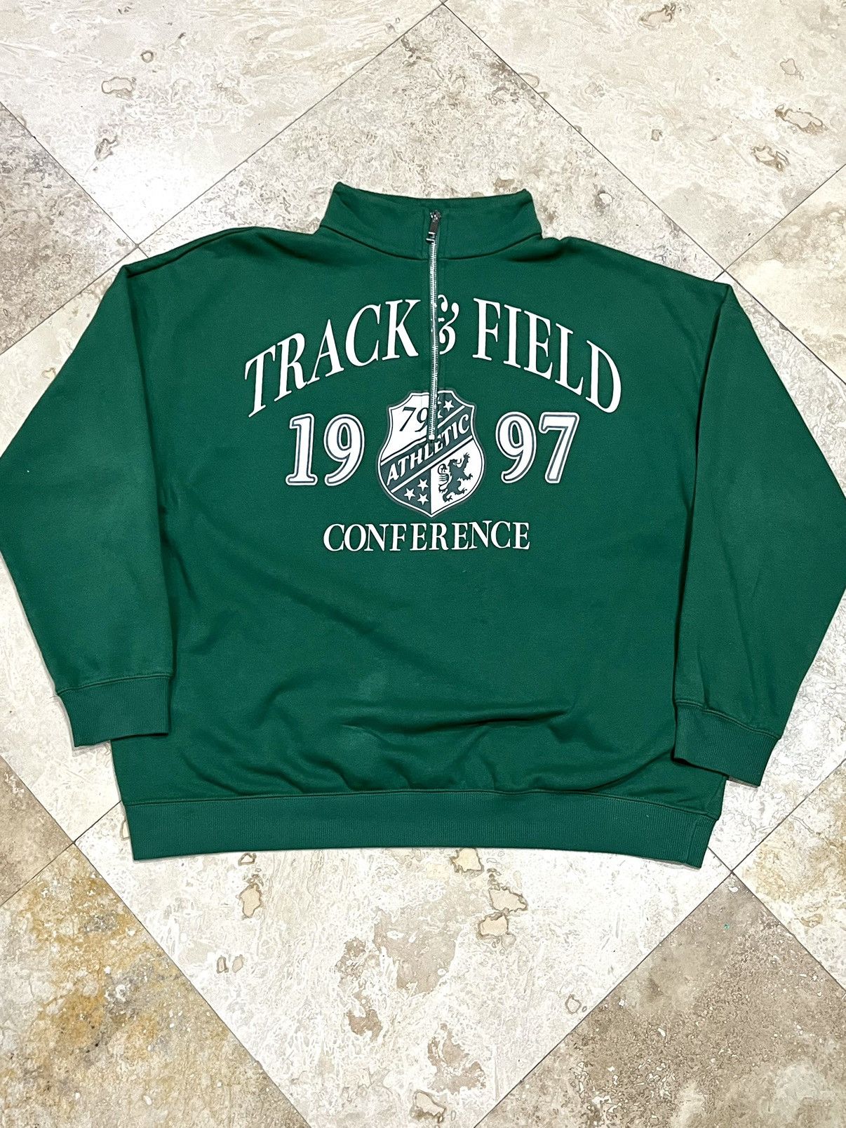 Vintage Y2K Track & Field Quarter Zip Sweatshirt Size US XL / EU 56 / 4 - 1 Thumbnail