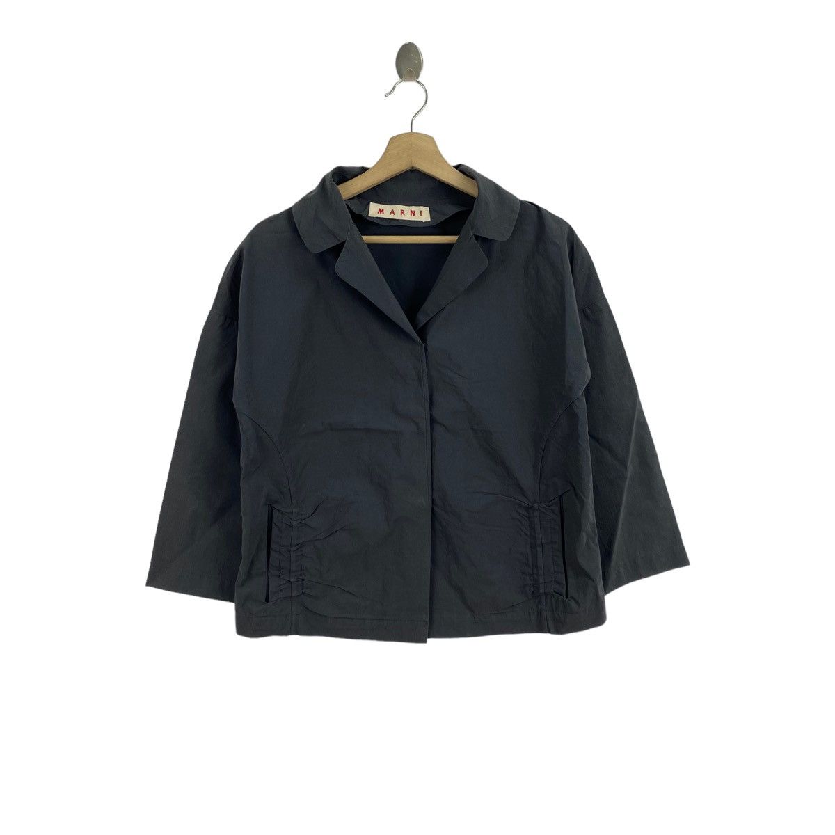 Marni × Vintage Vintage 90s MARNI Italian Brand Plain Grey Coat Size S / US 4 / IT 40 - 1 Thumbnail
