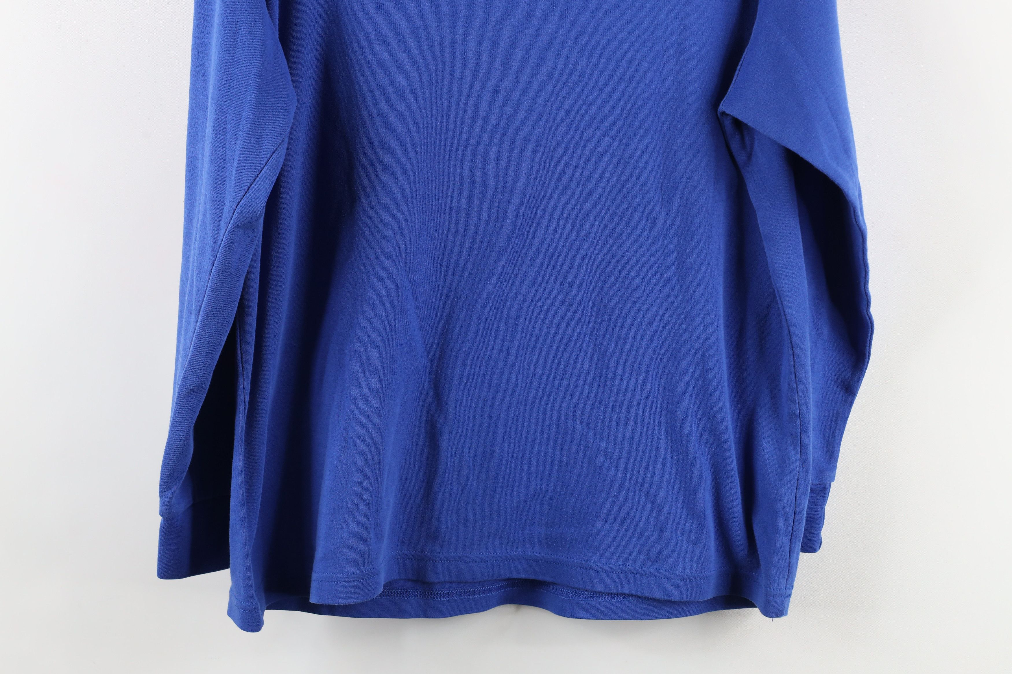 Vintage Vintage 90s Streetwear Long Sleeve Turtleneck T-Shirt Blue Size L / US 10 / IT 46 - 7 Thumbnail