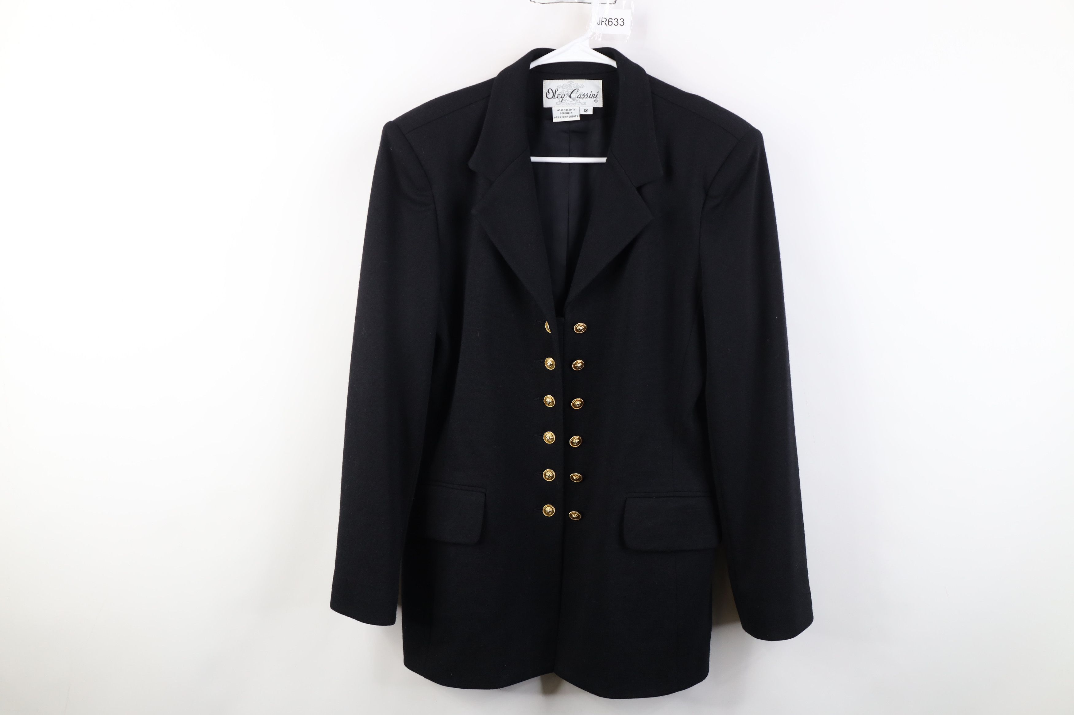 Oleg Cassini Vintage 80s 90s Oleg Cassini Breasted Military Blazer Jacket Size XL / US 12-14 / IT 48-50 - 1 Thumbnail