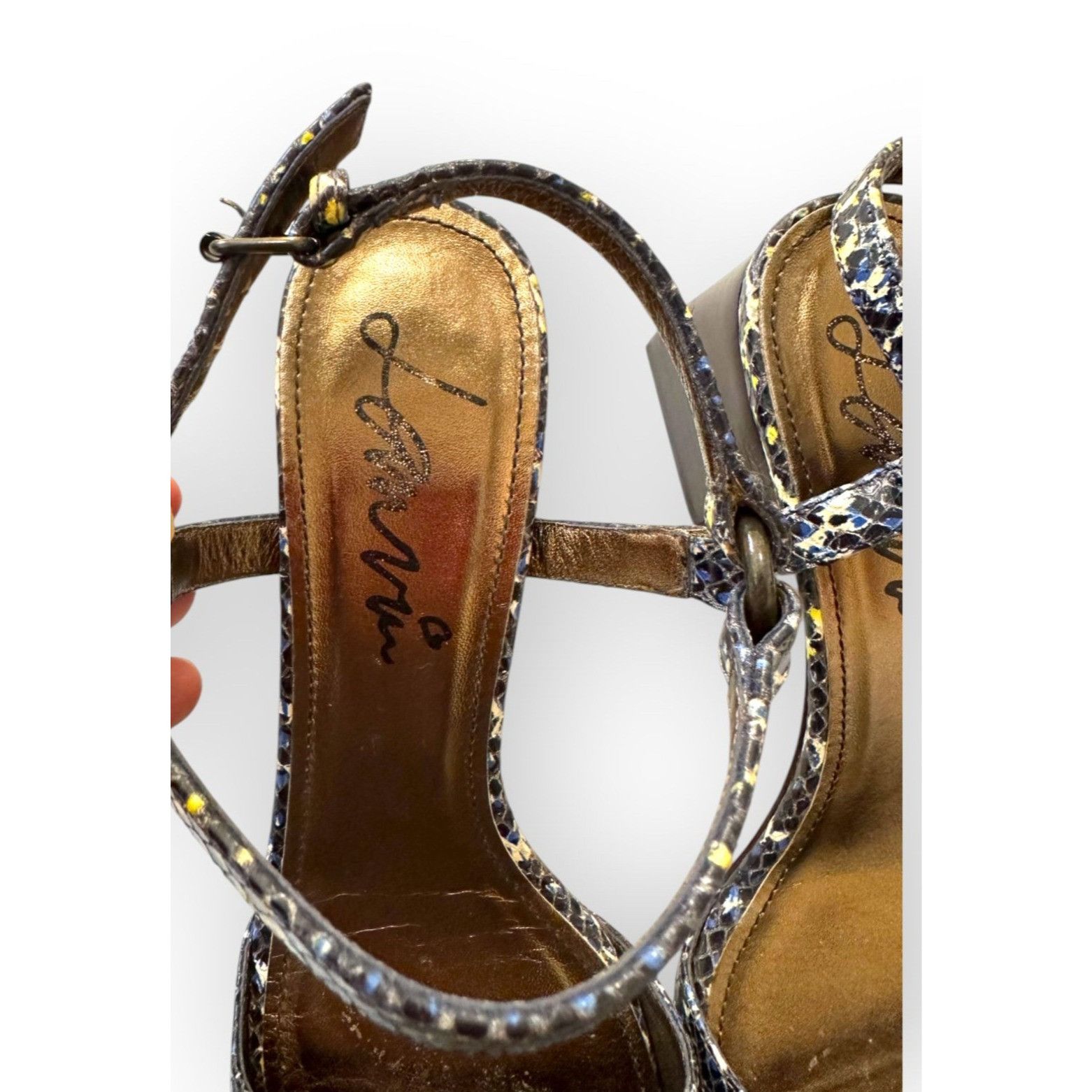 Lanvin Lanvin Paris Italian Snakeskin Block Heel Sandals in Box, S Size US 9 / IT 39 - 8 Thumbnail
