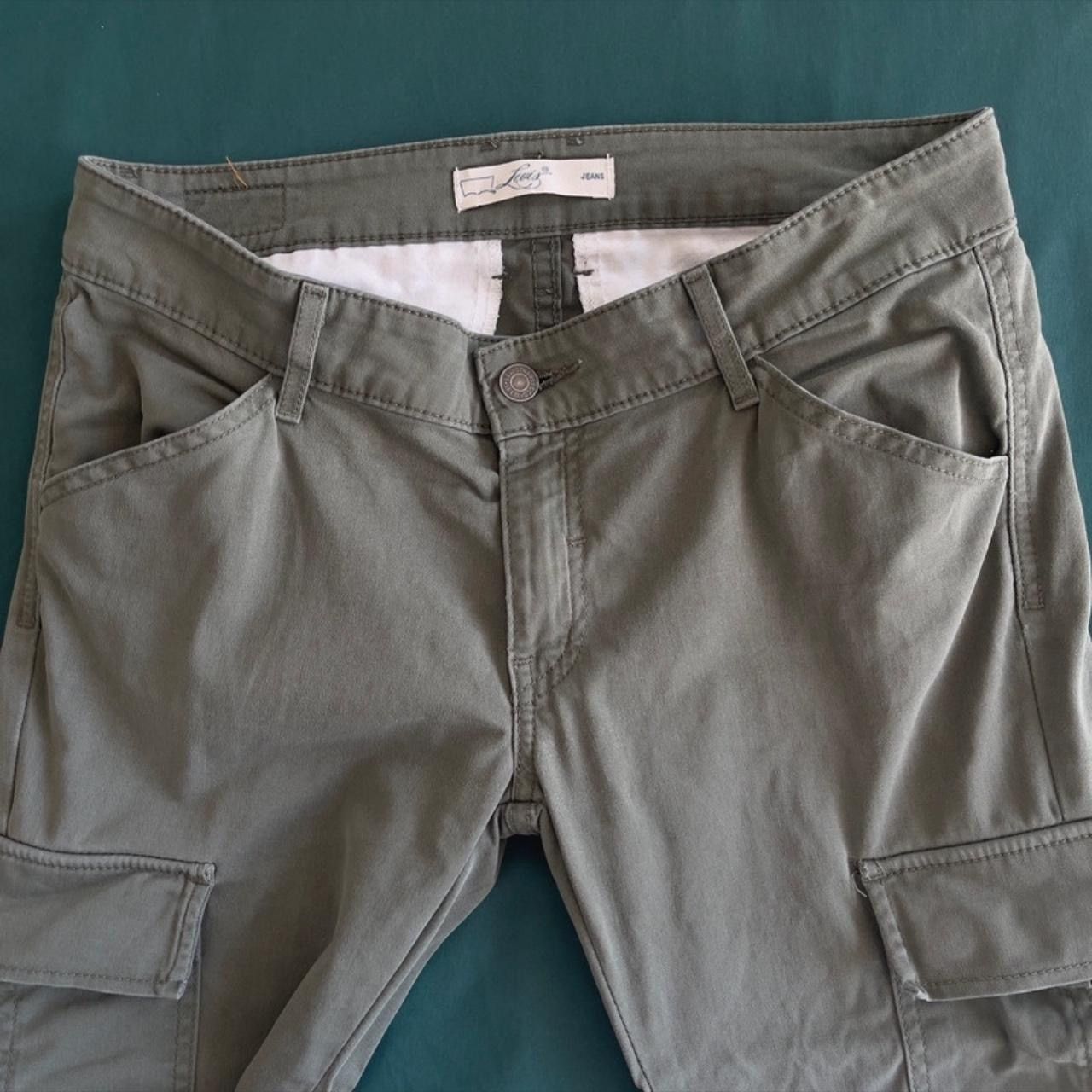 Levi's Levis Women Slim Cargo Jeans Pants Khaki Ankle Zip Stretch Size 27" / US 4 / IT 40 - 8 Thumbnail