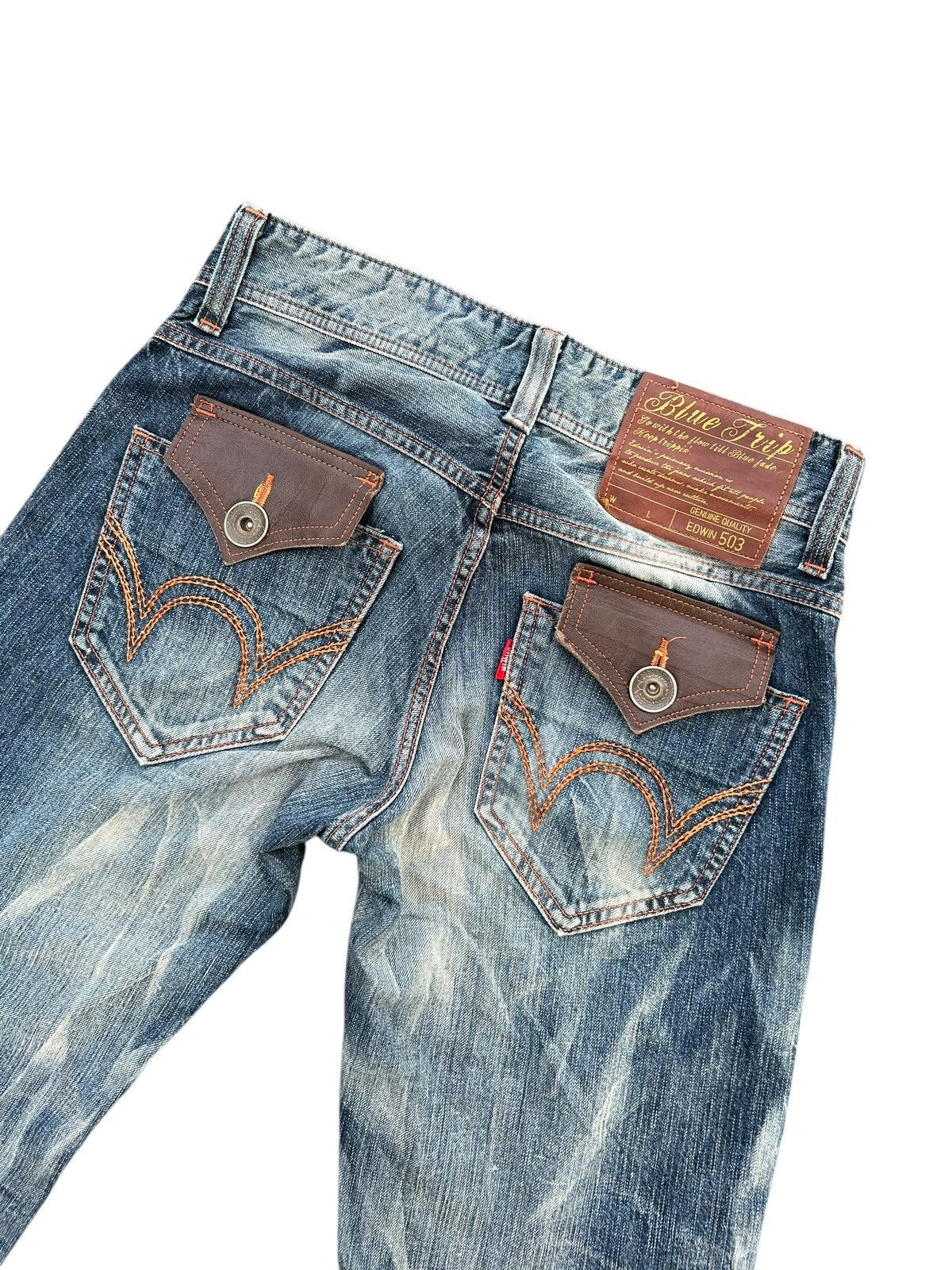 Edwin × Japanese Brand EDWIN BLUE TRIP HIPPIES STYLE DENIM 🌈☠️☠️ Size US 30 / EU 46 - 4 Thumbnail