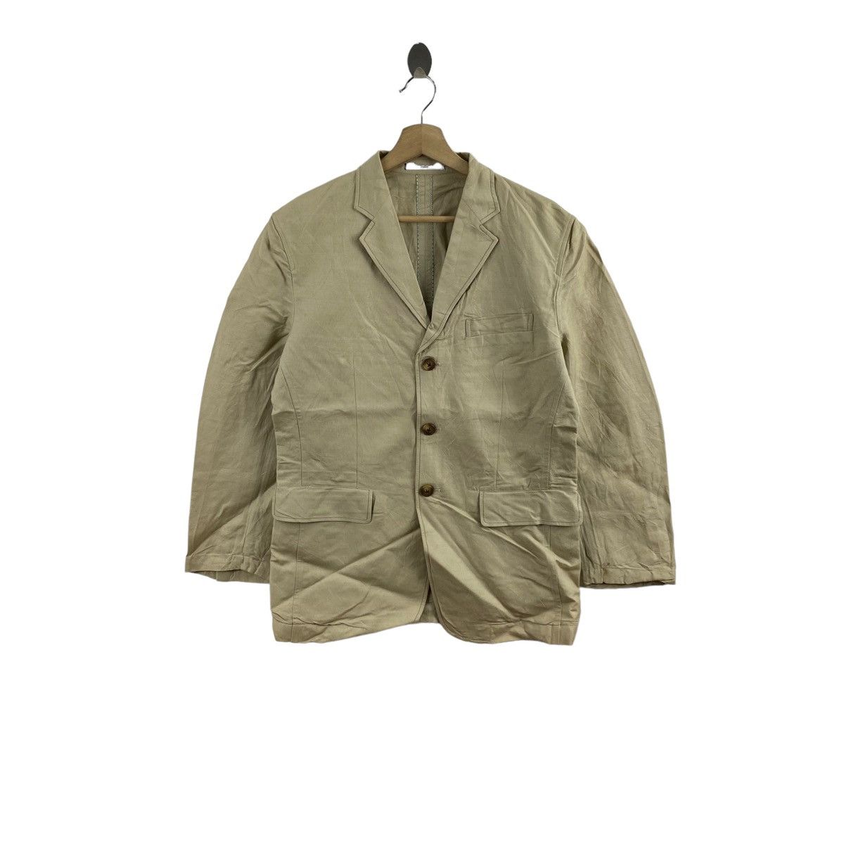Japanese Brand × Kansai Yamamoto KANSAI YAMAMOTO HOMME Japan Brand Multi Pocket Cream Blazer Size US M / EU 48-50 / 2 - 1 Thumbnail