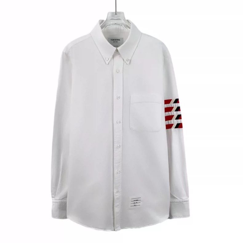 Thom Browne Thom browne White classic four-bar cotton lapel single-brea Size US L / EU 52-54 / 3 - 1 Thumbnail