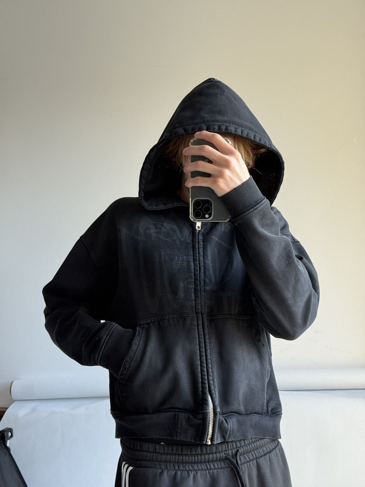 No Faith Studios NFS ZIP JACKET Washed Black Zip Up Hoodie no faith Studios Size US S / EU 44-46 / 1 - 20 Thumbnail