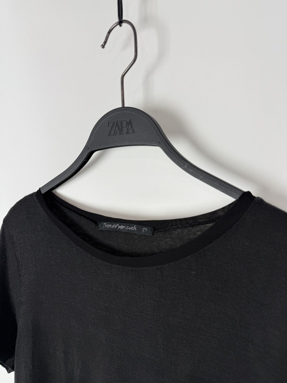 Transit Transit Par-Such K201 Black Linen Side Pocket T-Shirt Size M / US 6-8 / IT 42-44 - 3 Thumbnail