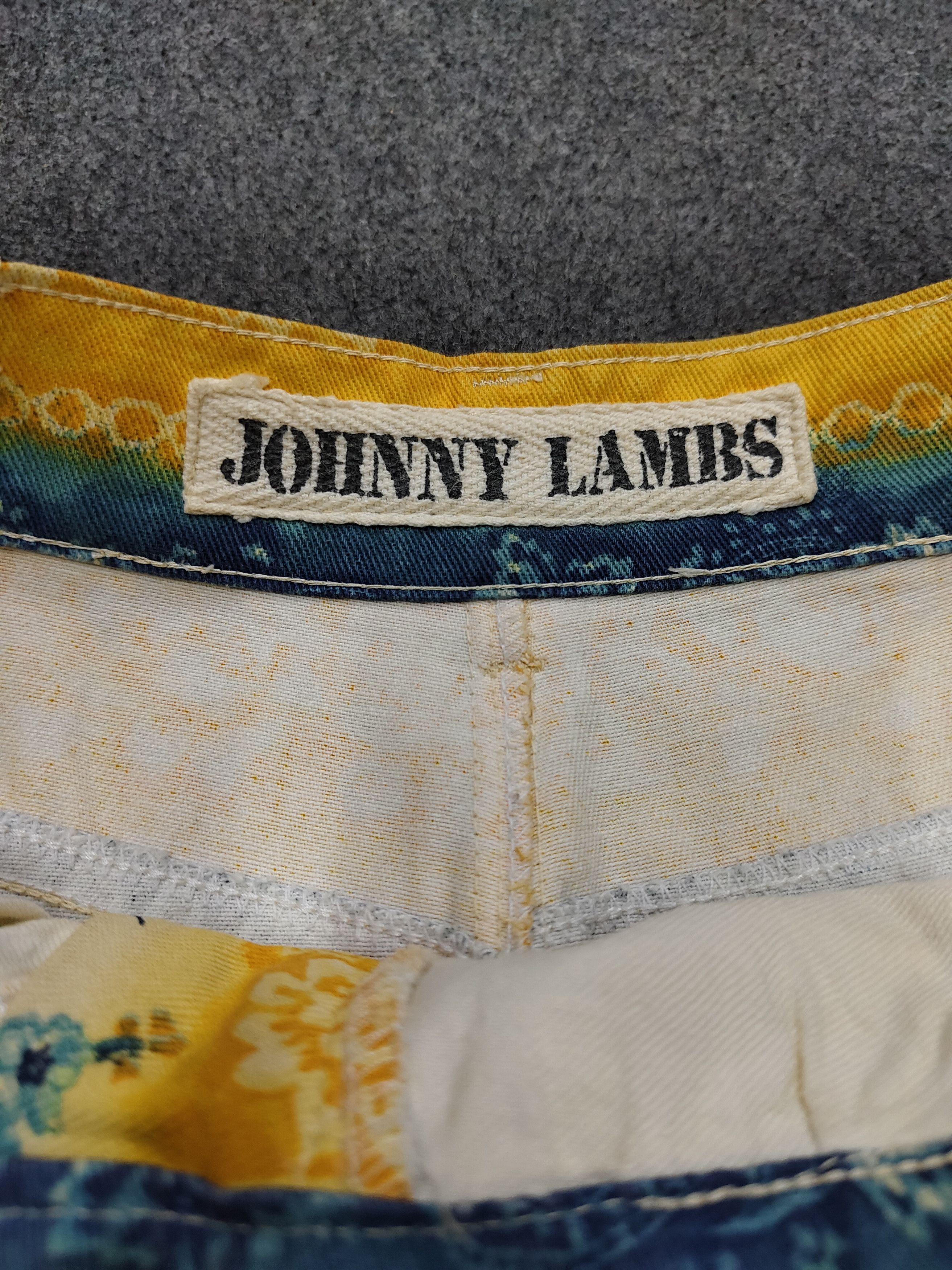 Vintage 90s Johnny Lambs🇮🇹 Florals Baroque Garden Denim Skirt Size 29" - 7 Thumbnail