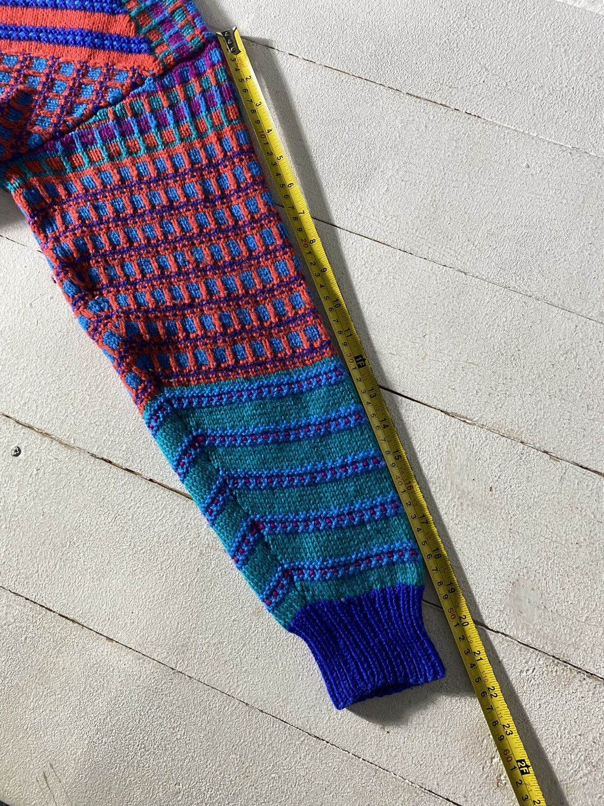 Designer × Japanese Brand × Vintage Vintage 90s Pachwork Knitted Sweater Coogi Style Size US M / EU 48-50 / 2 - 7 Thumbnail