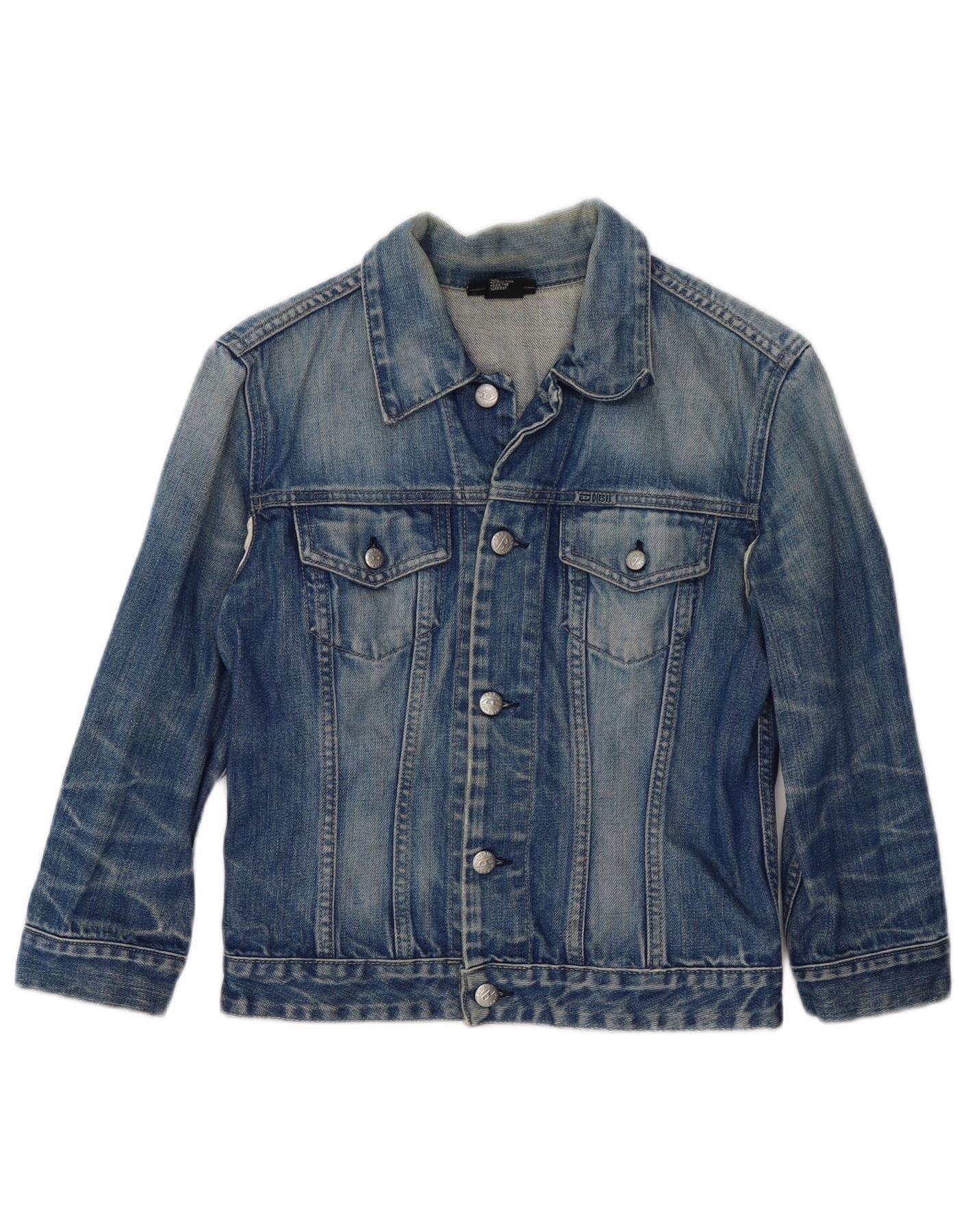 Diesel Boys Denim Jacket 9-10 Years Medium Blue Cotton Size M / US 6-8 / IT 42-44 - 1 Thumbnail