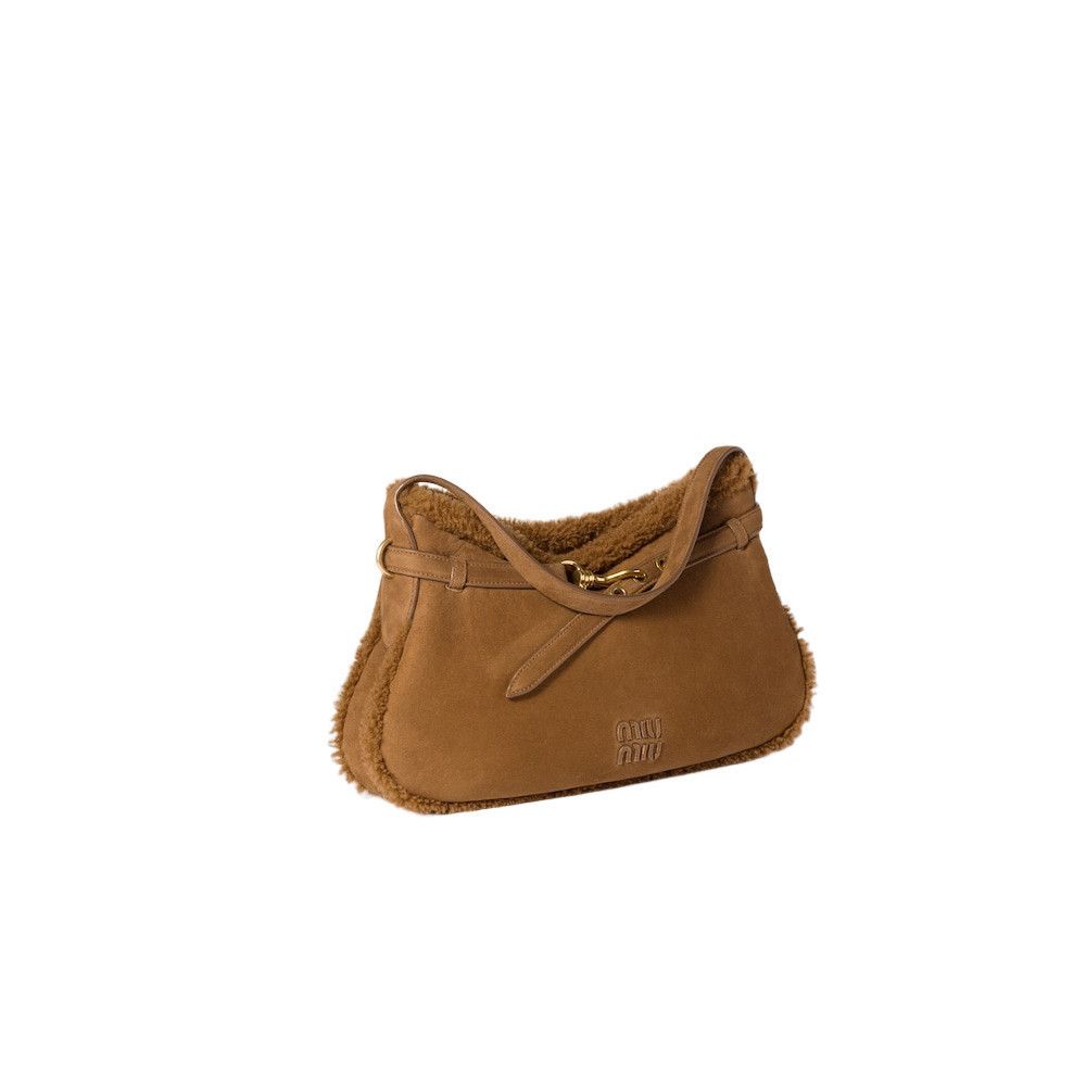 Miu Miu MIU MIU Aventure $3650 Cocoa Brown Shearling Shoulder Bag Ne Size ONE SIZE - 2 Thumbnail