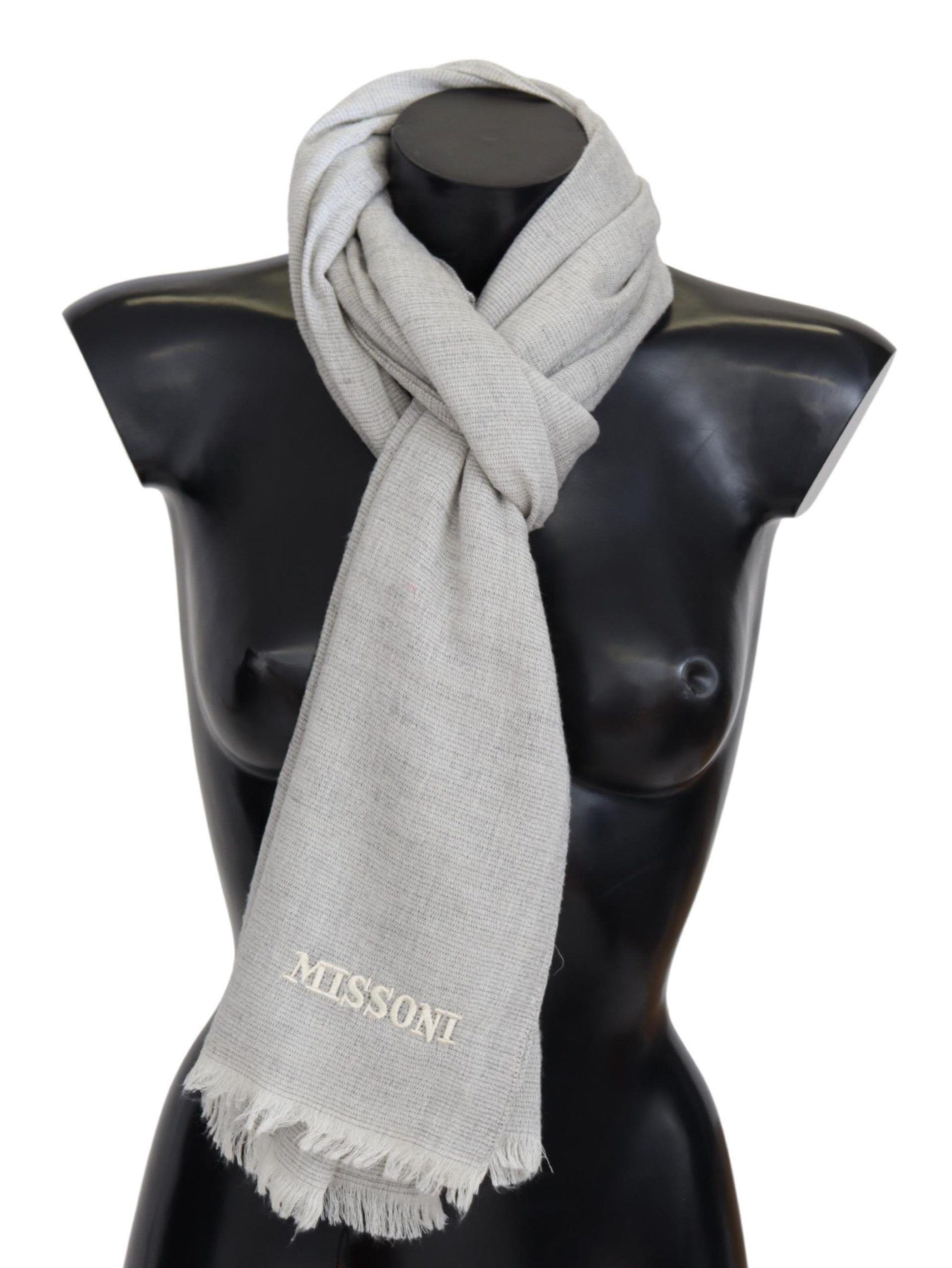 Missoni Elegant Wool Scarf with Signature Men's Embroidery Size ONE SIZE - 1 Thumbnail