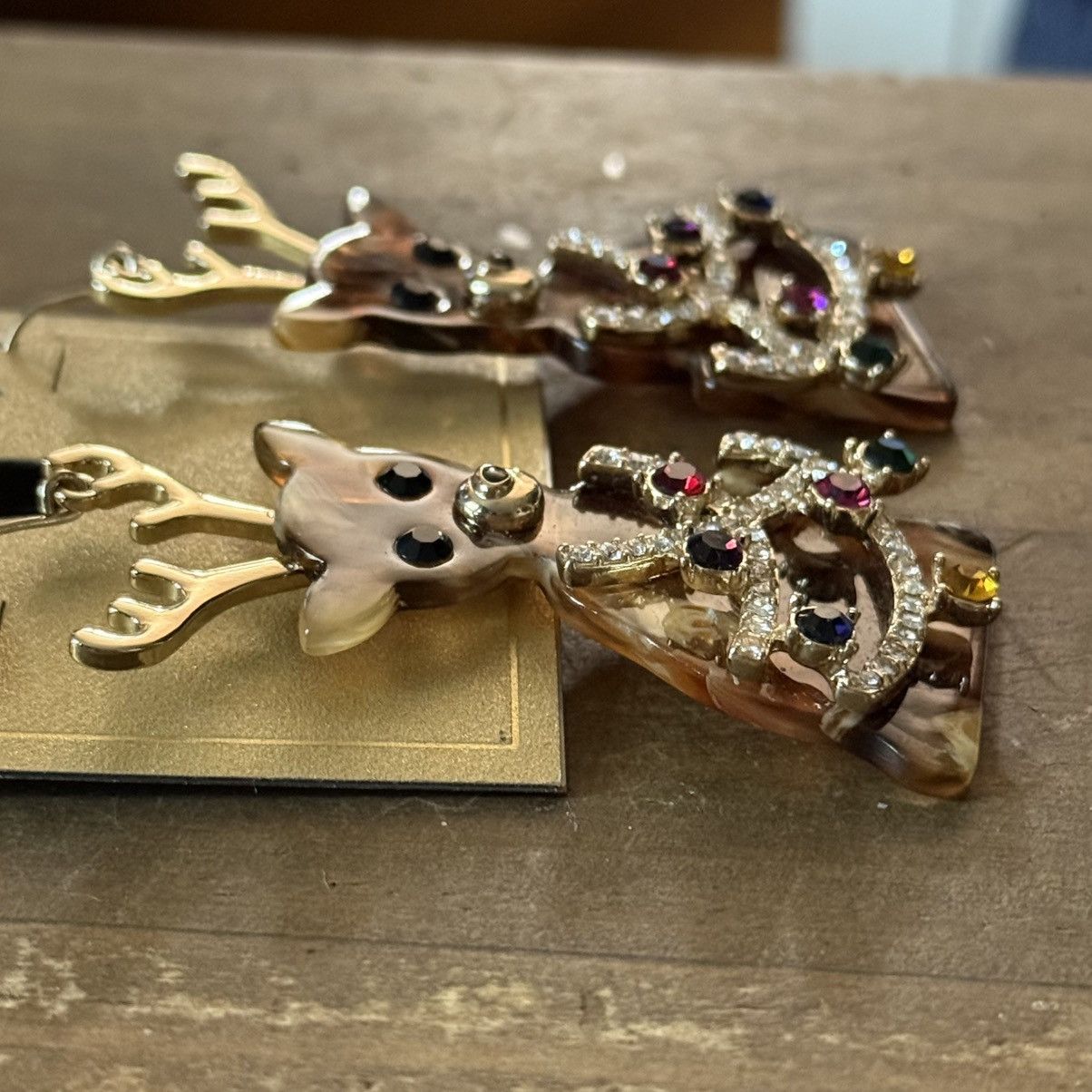 Other Holiday Lane jeweled resin reindeer dangle earrings Size ONE SIZE - 2 Thumbnail