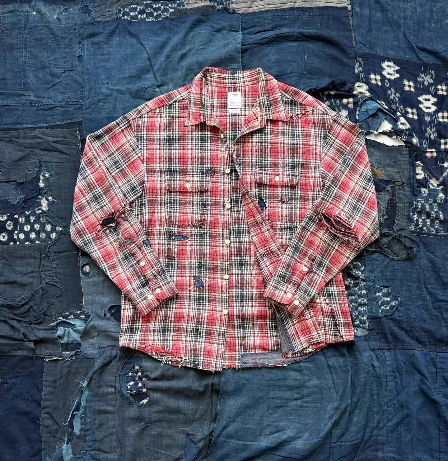 Visvim VISVIM 20SS LUMBER SHIRT L/S CRASH Red OG Distressed Chk 4 Size US XL / EU 56 / 4 - 2 Thumbnail