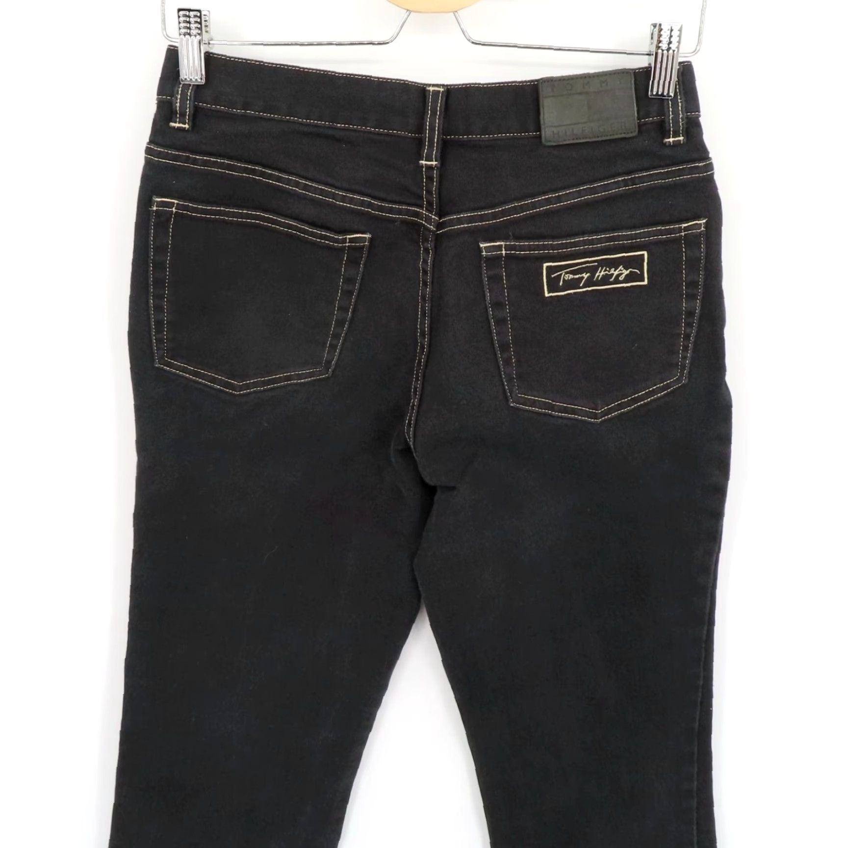 Tommy Hilfiger VINTAGE Tommy Hilfiger Women Jeans Denim 5-Pocket Black Embroidered Pocket Cotton Blend 6 Straight N Womens Size 28" / US 6 / IT 42 - 6 Thumbnail