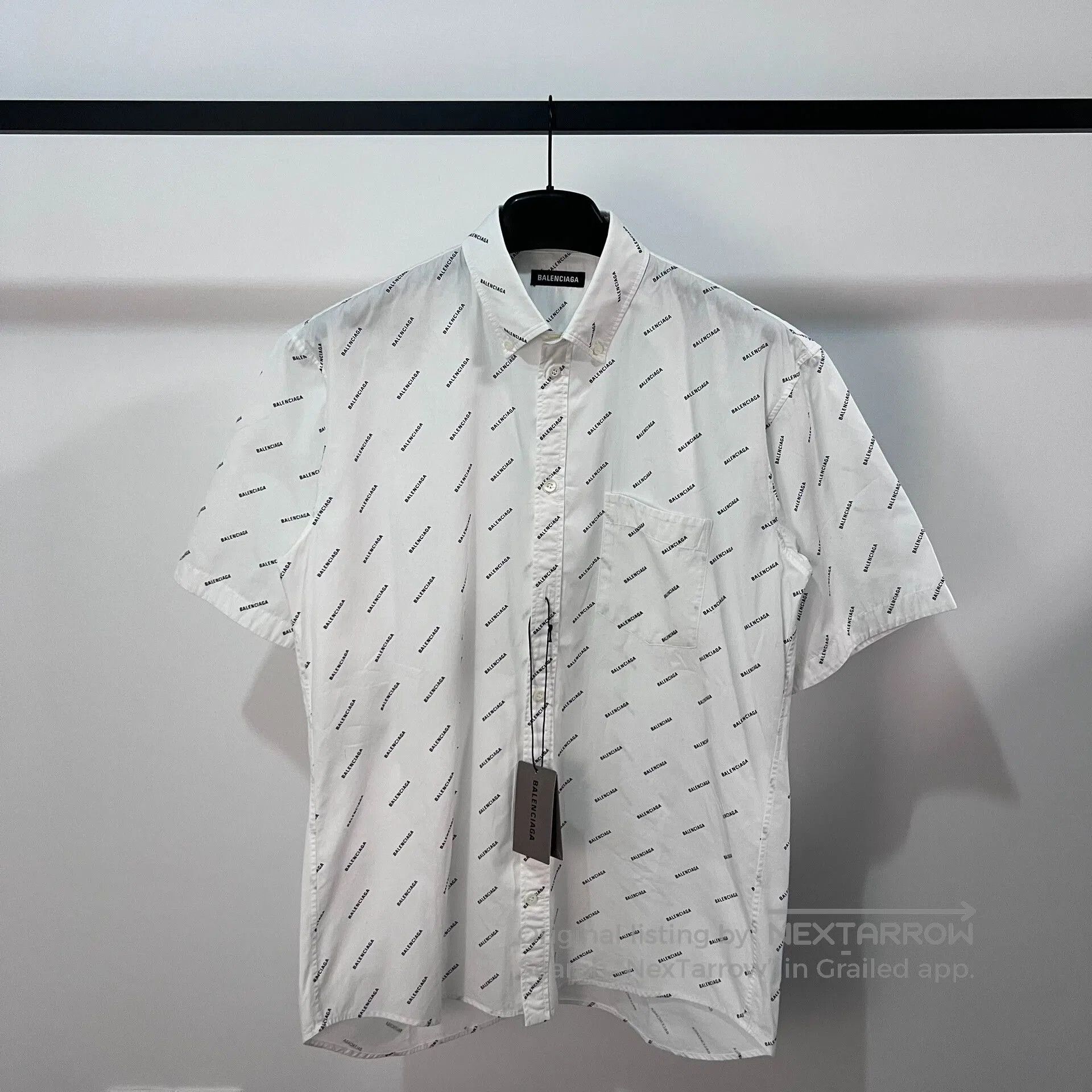 Balenciaga balenciaga white logo short sleeve shirt. Size US M / EU 48-50 / 2 - 1 Thumbnail
