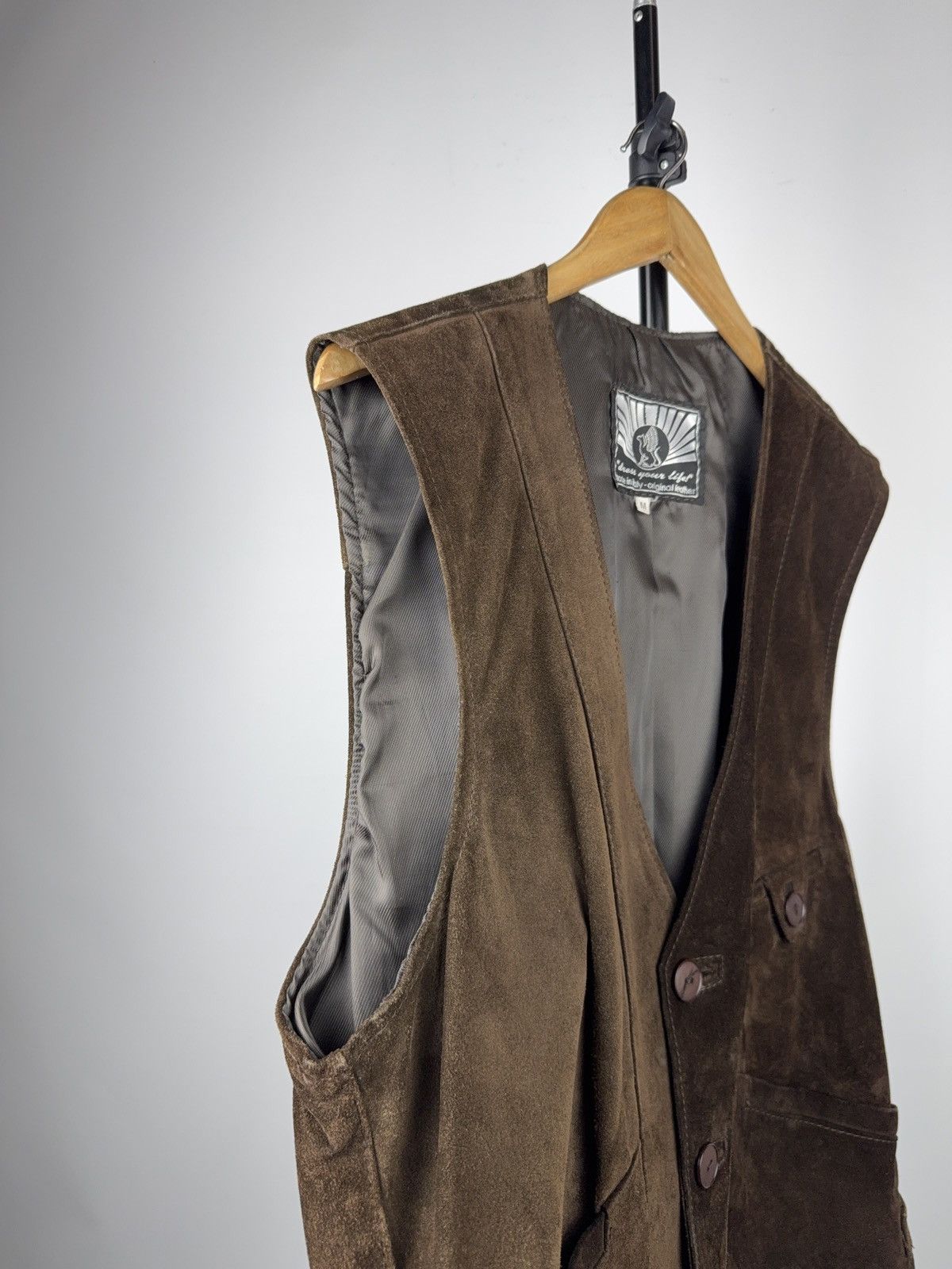 Leather Vintage 90s Cowboy Western USA Retro Suede Leather Vest Size US M / EU 48-50 / 2 - 2 Thumbnail