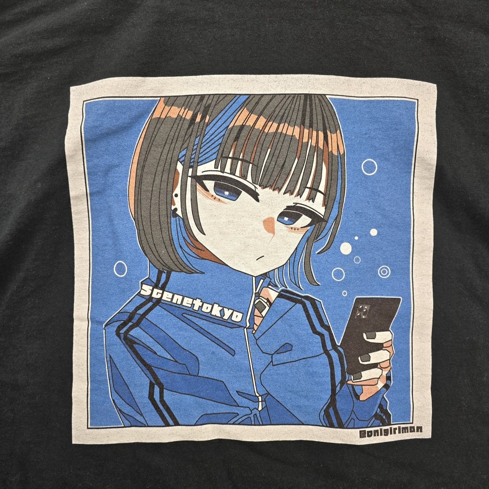 Other Scene Tokyo Shirt Mens Large Black Anime Girl Cell Phone Size US L / EU 52-54 / 3 - 7 Thumbnail
