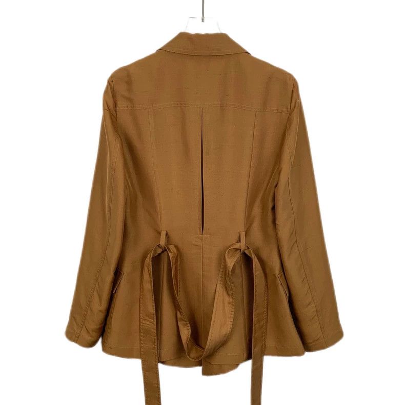 Max Mara Max Mara Brown mulberry silk lapel belt suit jacket Size XS / US 0-2 / IT 36-38 - 2 Thumbnail