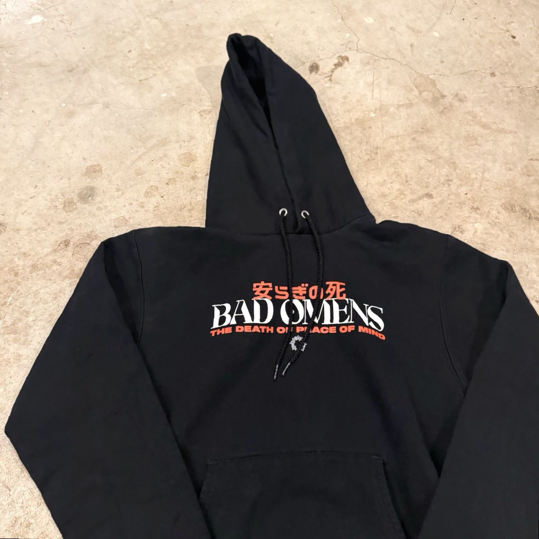 Champion Bad Omens Mens Size Small The Death of Peace of Mind Hoodie Anime Mercy Band Hoodie Peace Band Black S Mens Anime Mercy Band Size US S / EU 44-46 / 1 - 4 Thumbnail