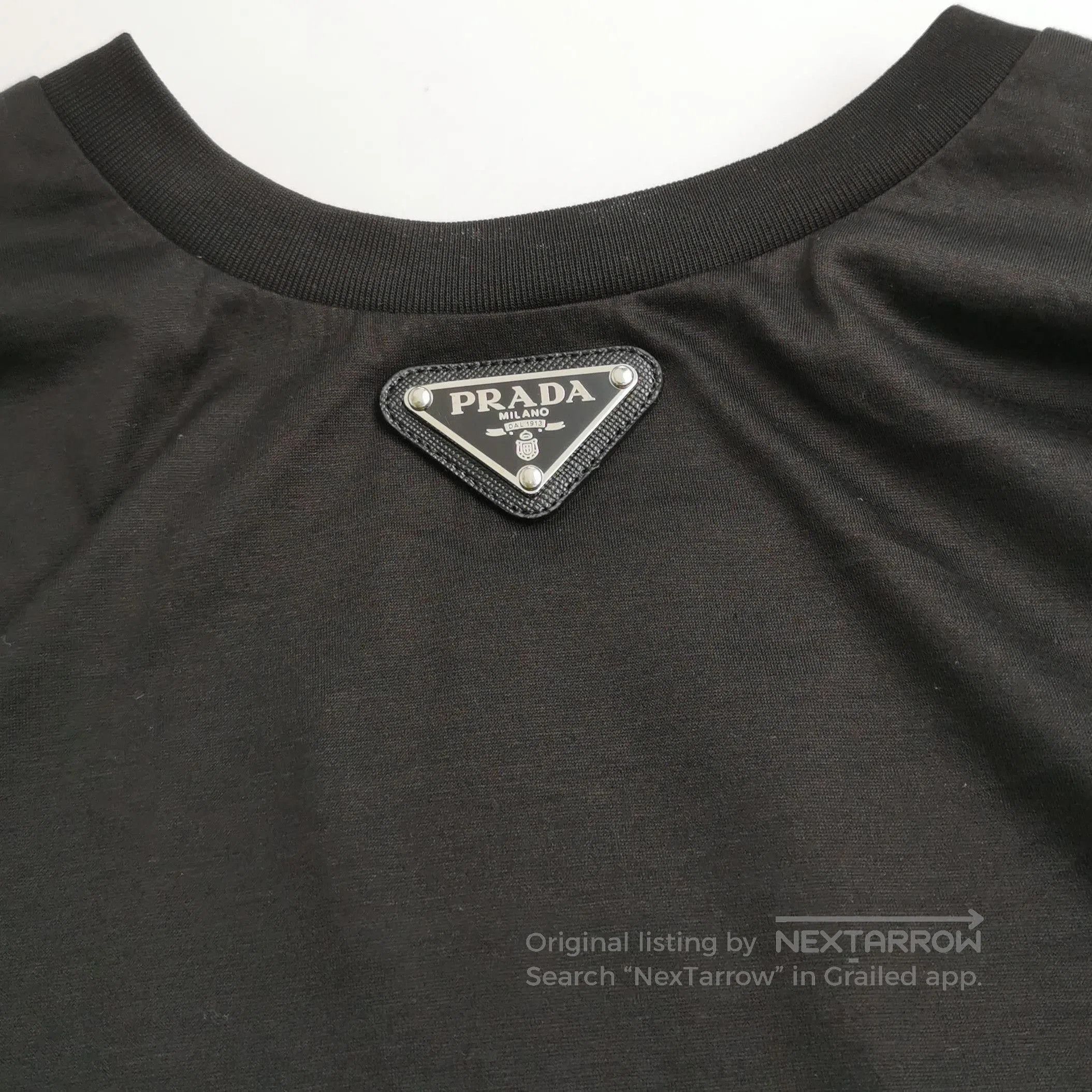 Prada Prada Black Cotton Logo T. Size XXS / US 00 / IT 34 - 2 Thumbnail