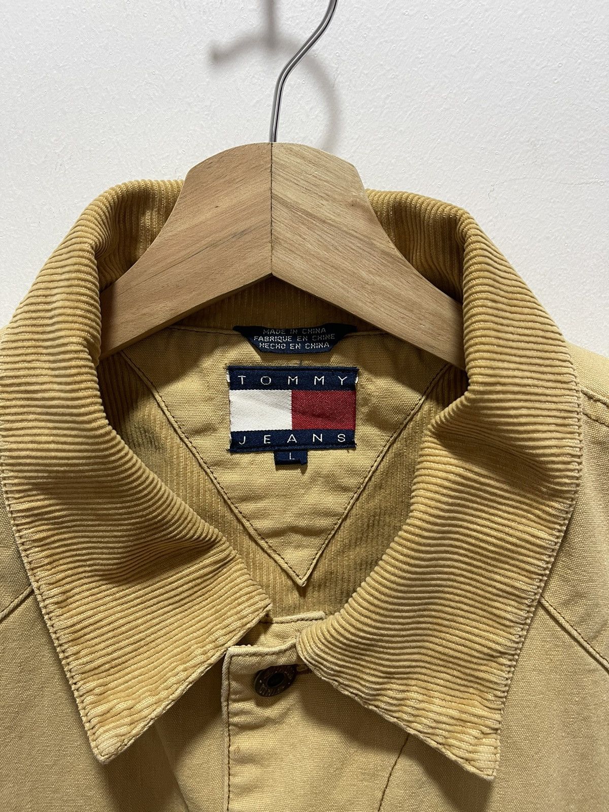 Tommy Hilfiger DISTRESSED TOMMY HILFIGER KHAKI TRASHED VINTAGE JACKET Size US L / EU 52-54 / 3 - 12 Thumbnail