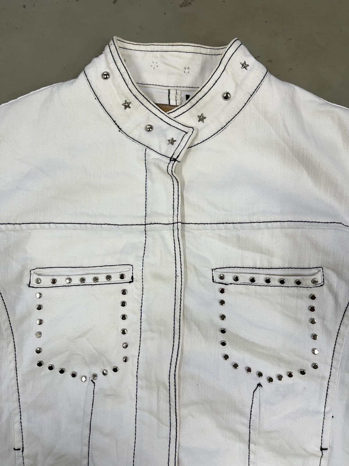 14th Addiction Celine Kmrii Midas Led Rechwe Style Studded Trucker Jacket Size US S / EU 44-46 / 1 - 8 Thumbnail