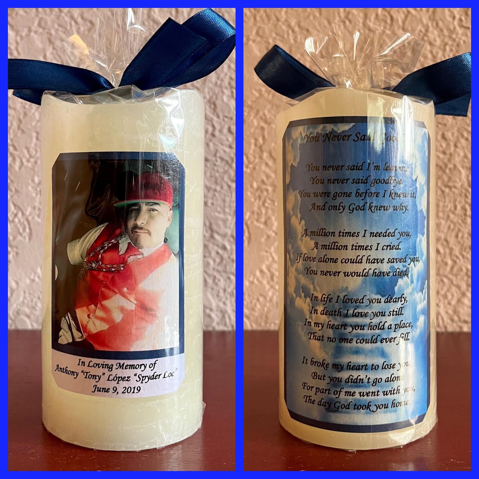 The Unbranded Brand Personalized Memorial LED Candle with Photo and Poem Size ONE SIZE - 1 Thumbnail