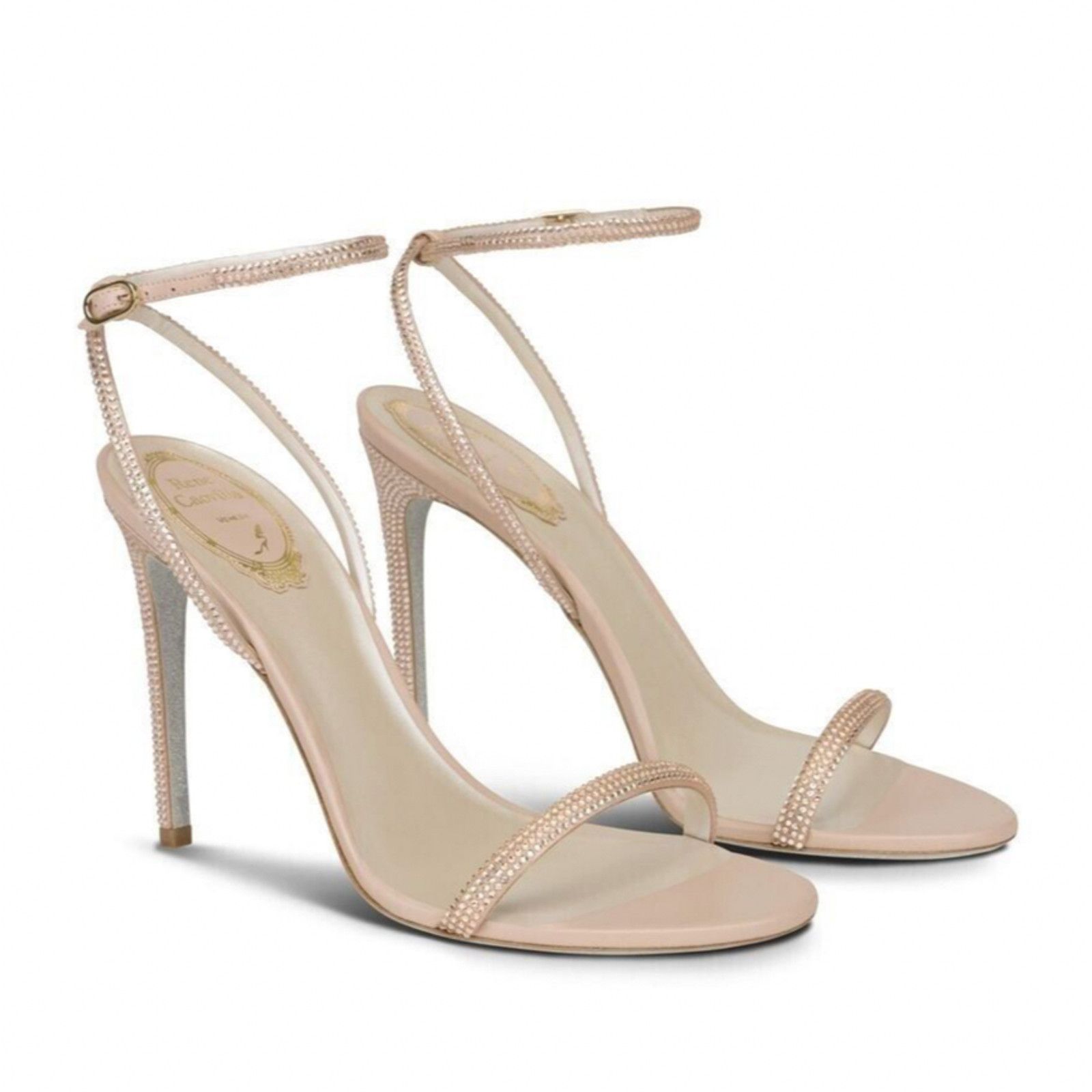 Rene Caovilla Ellabrita Crystal Ankle Strap Sandal Stiletto Heel Pump 40.5 Size US 10.5 / IT 40.5 - 3 Thumbnail