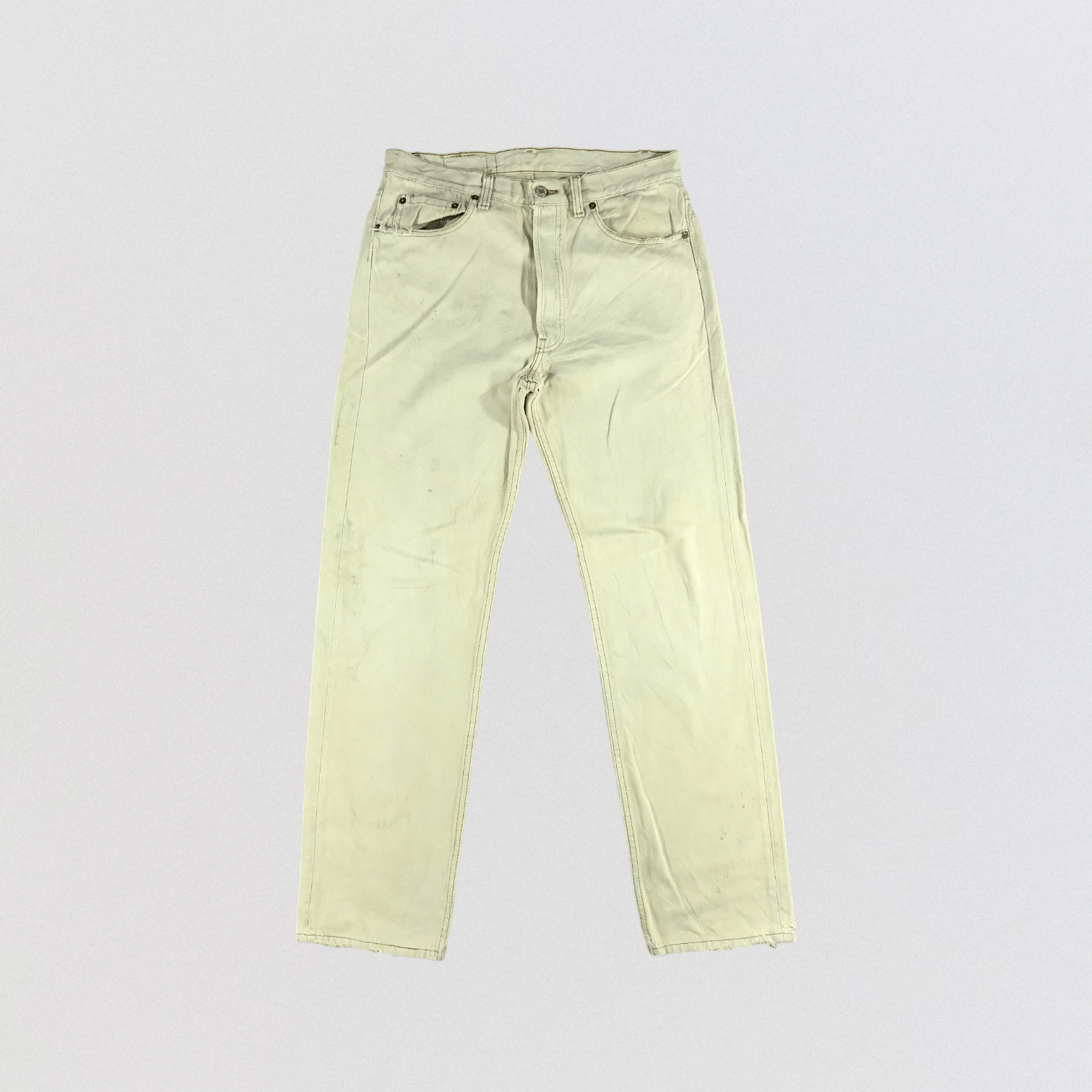 Levi's × Vintage 90s Vintage White Cream Levis 501 Jeans-JM2428 Size US 33 - 1 Thumbnail