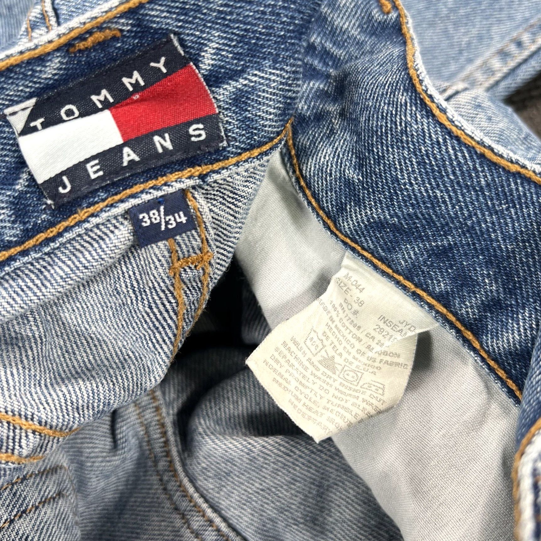 Tommy Hilfiger VINTAGE Tommy Hilfiger Jeans Straight Mens 39x33 Blue Denim 5 Pocket Hip Hop Y2K DITTO JYD Size US 39 - 5 Thumbnail