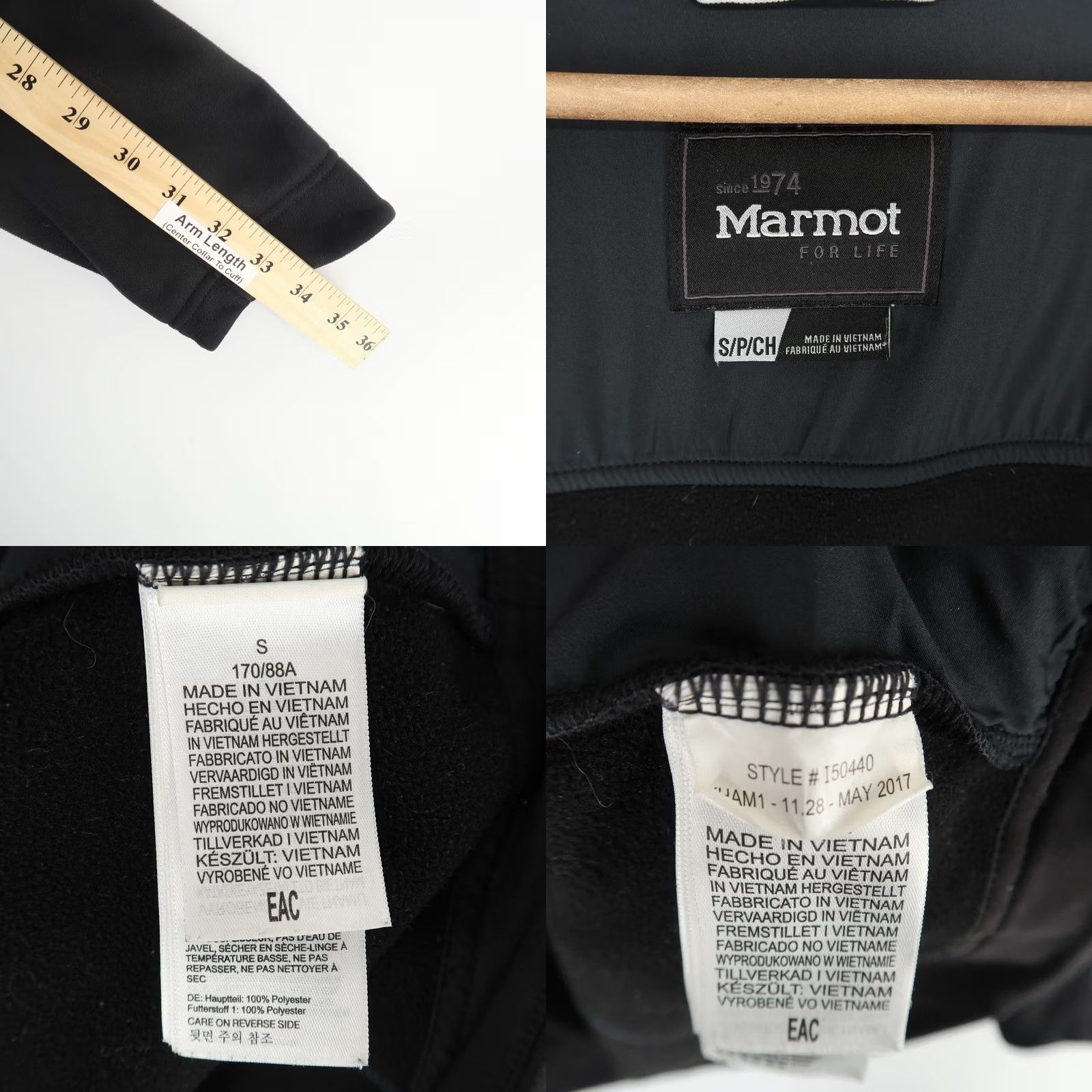 Marmot Marmot Jacket Mens Small Black Softshell Full Zip Chest Pockets Outdoor Coat Size US S / EU 44-46 / 1 - 8 Thumbnail