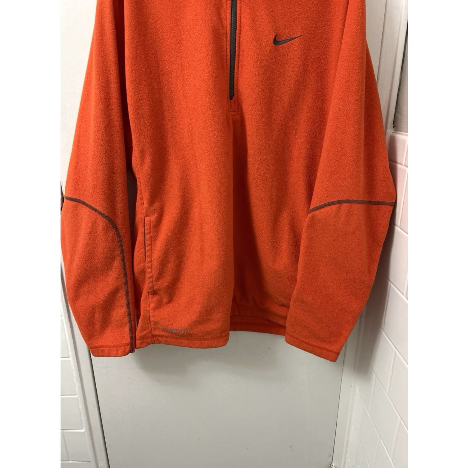 Nike Nike Therma-Fit 1/4 Zip Mens Large Orange Fleece Pullover Jackets L/S Pockets 416343-800 Size US L / EU 52-54 / 3 - 3 Thumbnail