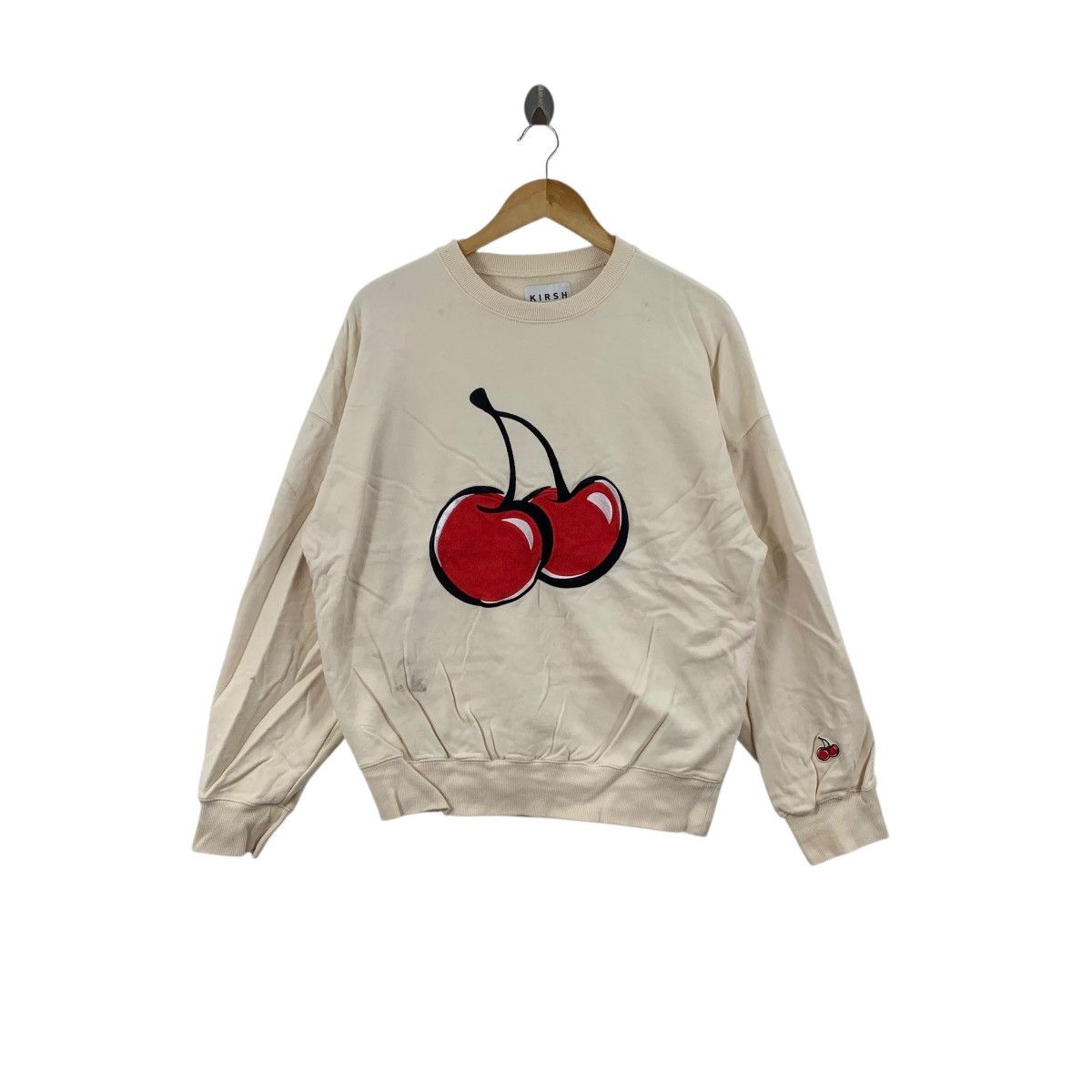 Other KIRSH KOREA Big Cherry Applique Beige Baggy Sweatshirt Size XL / US 12-14 / IT 48-50 - 1 Thumbnail