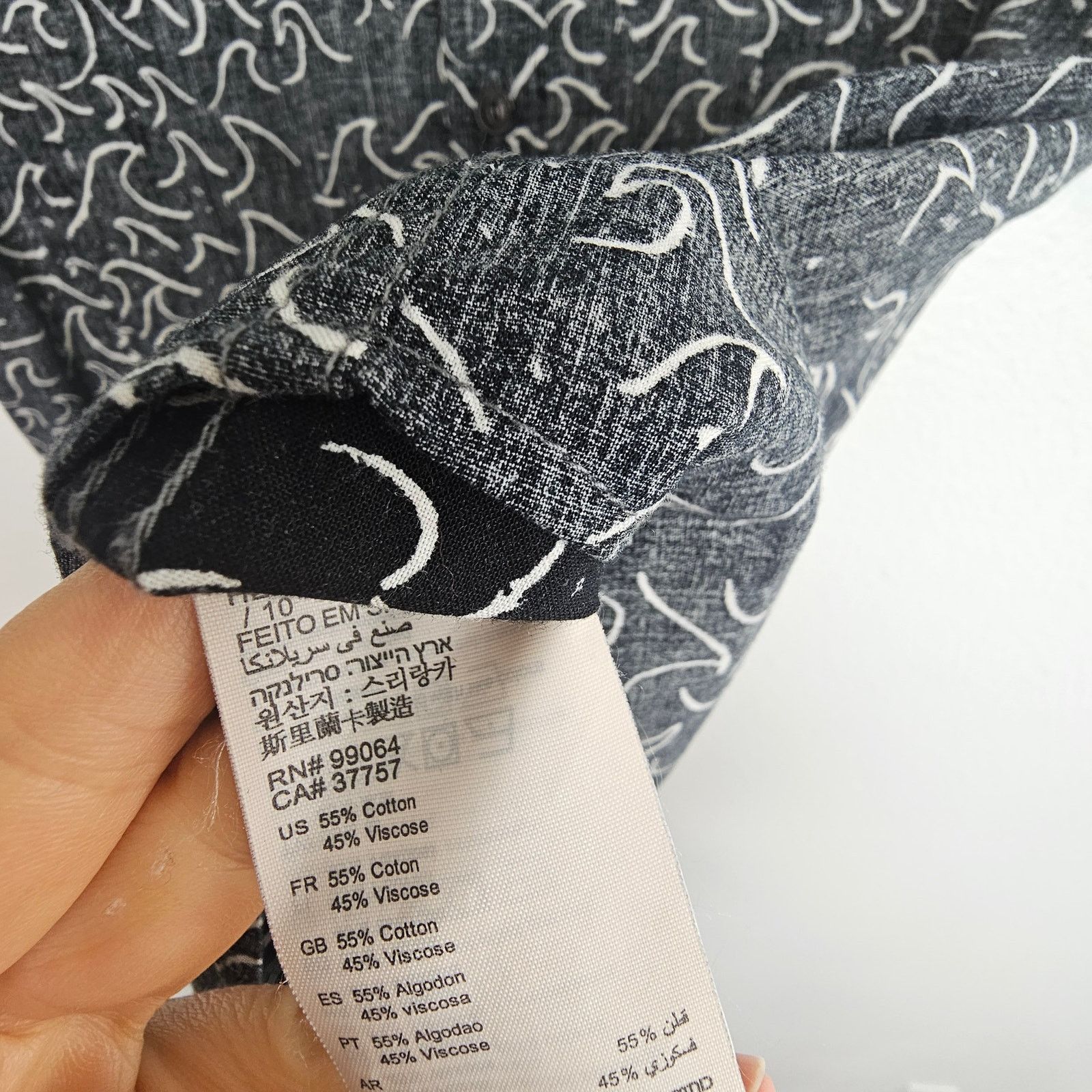 RVCA RVCA Boys Shirt Gray White Wave Print Boy's Fit XL Size US XL / EU 56 / 4 - 7 Thumbnail